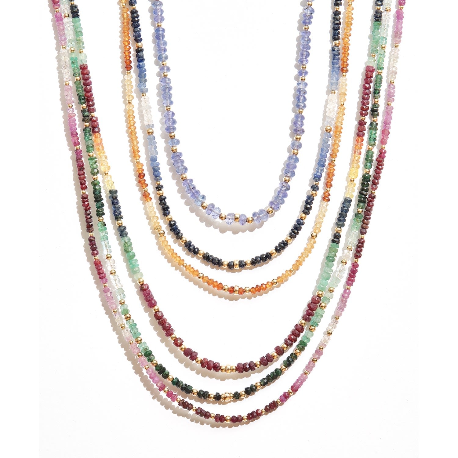 Dainty Ombre Hessonite Beaded Necklace