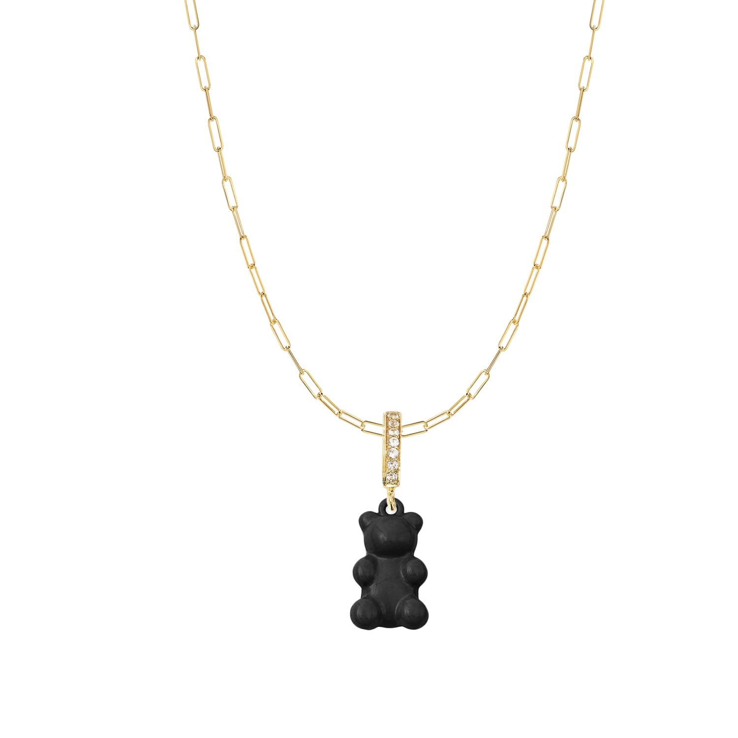 Dainty Chain Gummy Necklace - Black