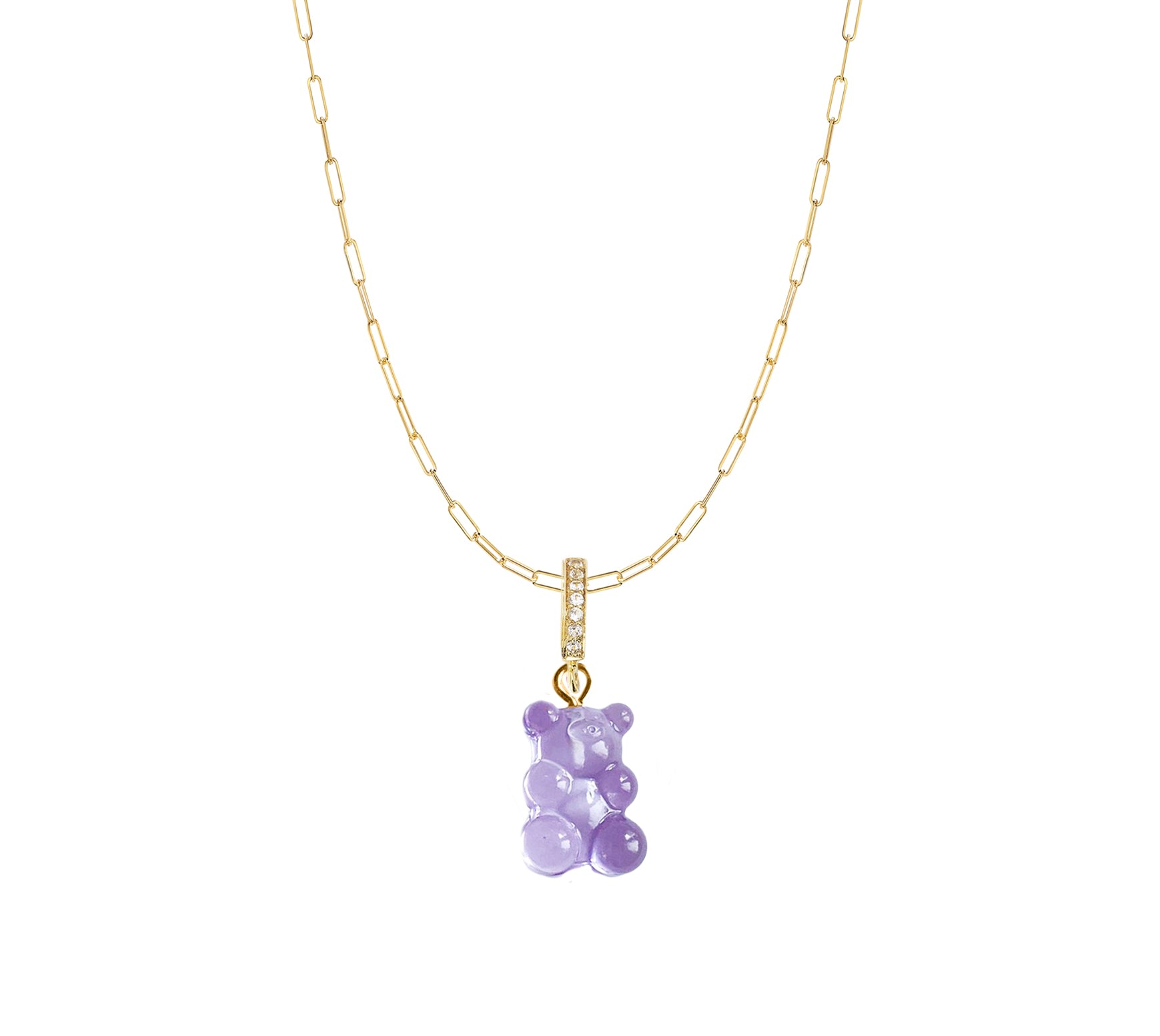 Dainty Chain Gummy Necklace - Lavender