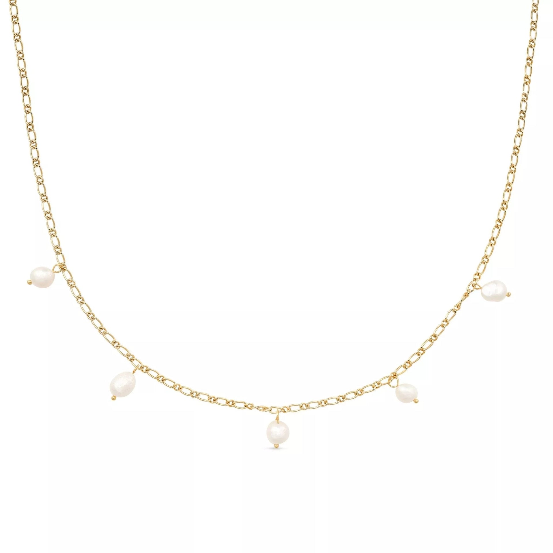 Dainty Gold Pearl Choker Necklace
