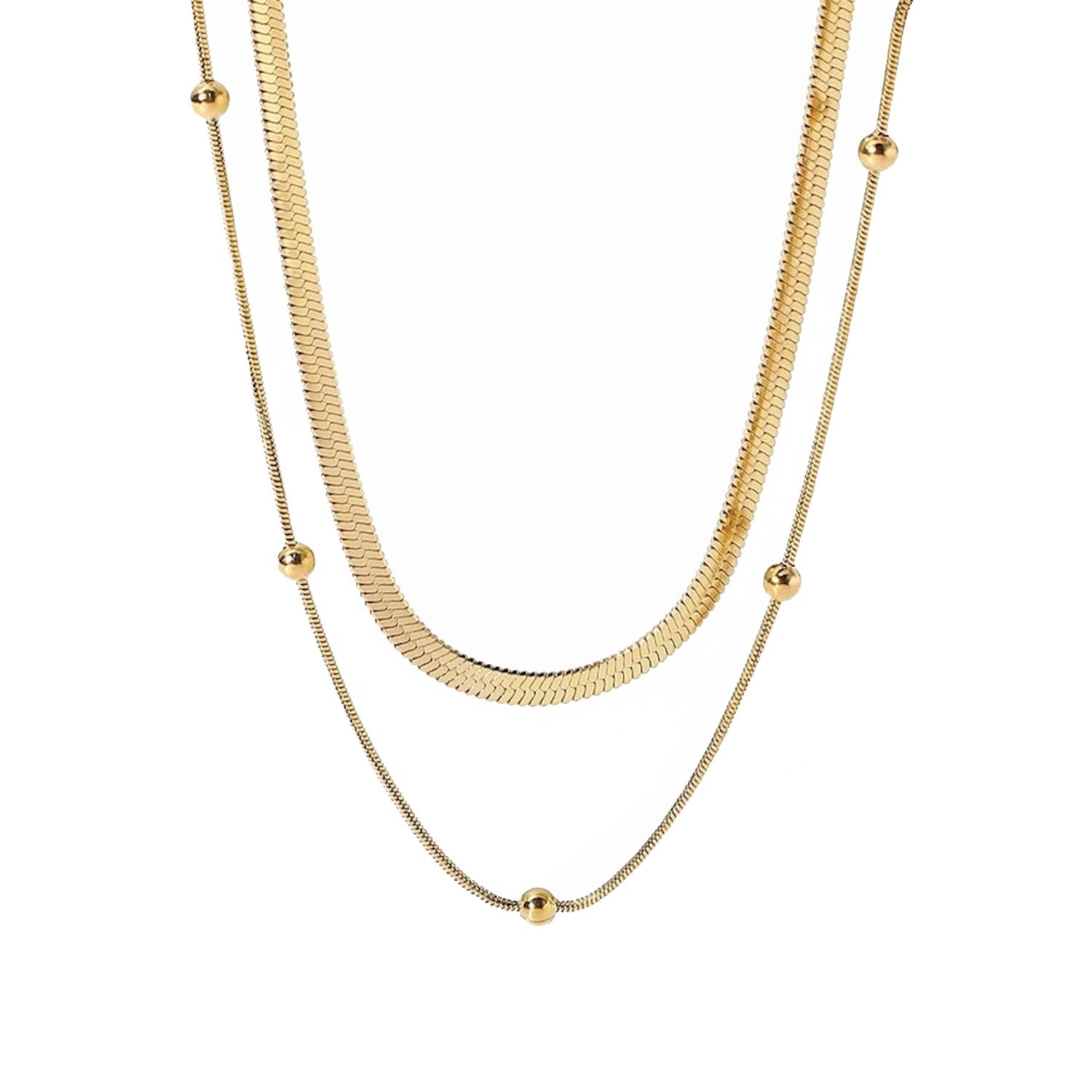 Double Gold Chain Choker