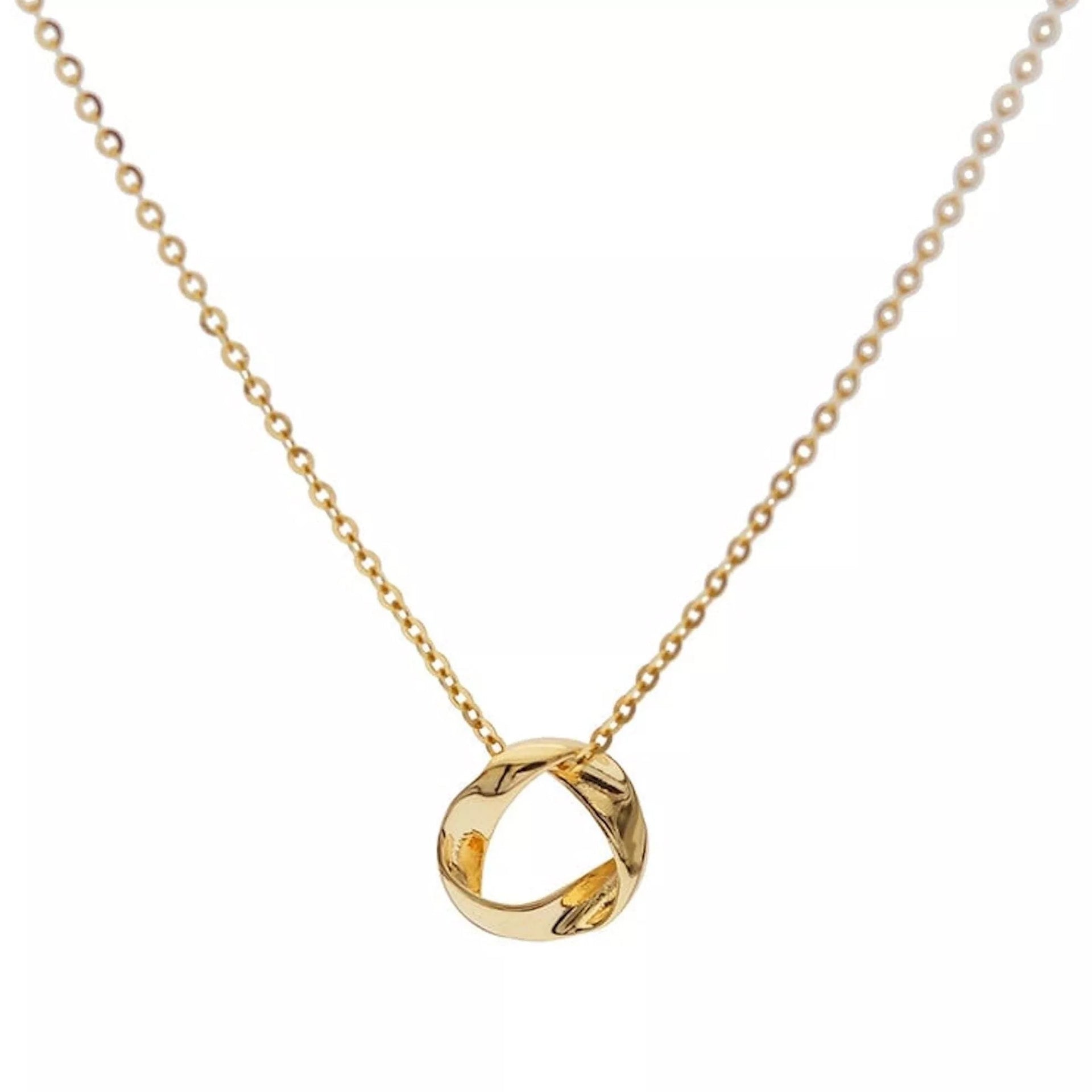Dainty Gold Circle Karma Necklace