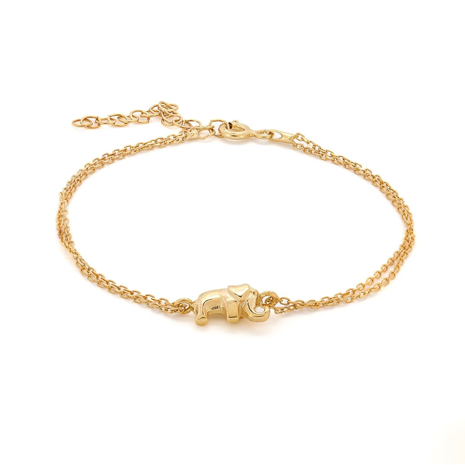 Dainty Gold Lucky Elephant Bracelet - Gold