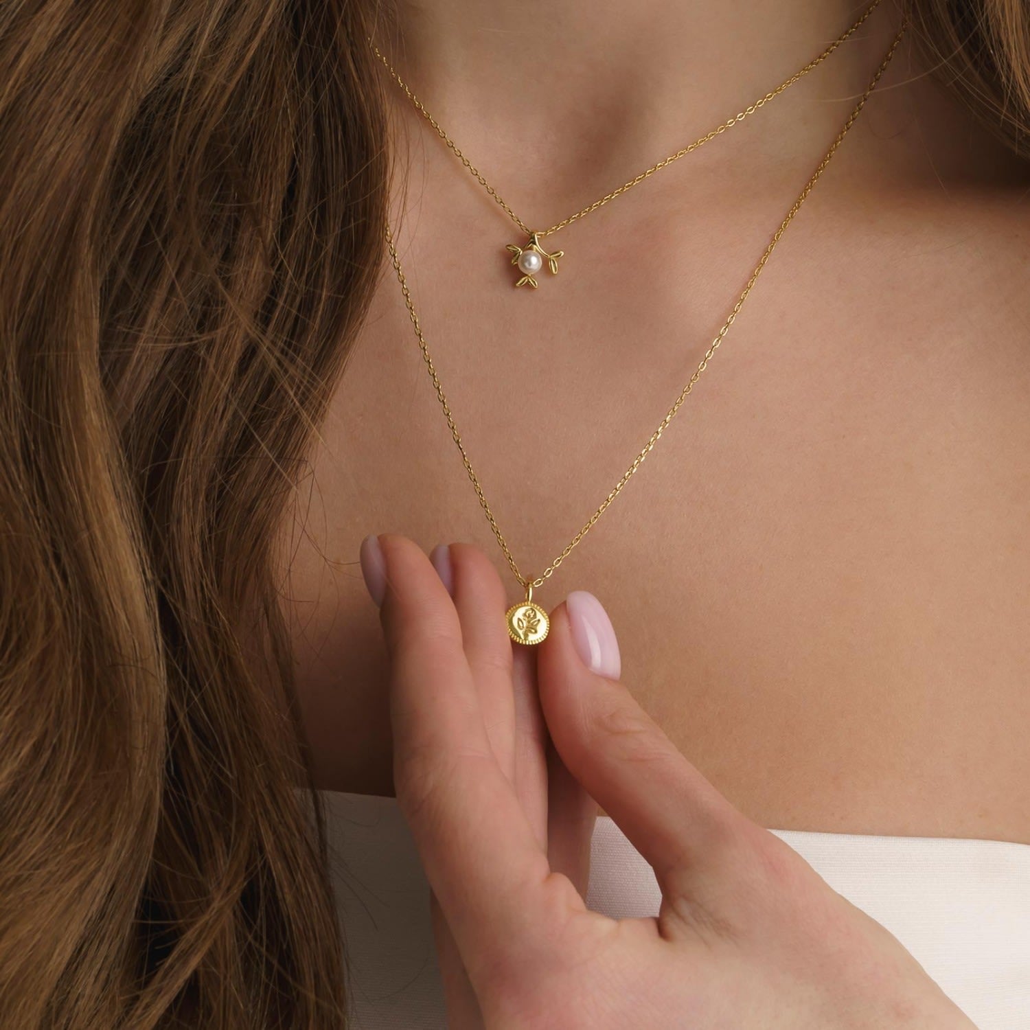 Dainty Gold Rose Flower Necklace