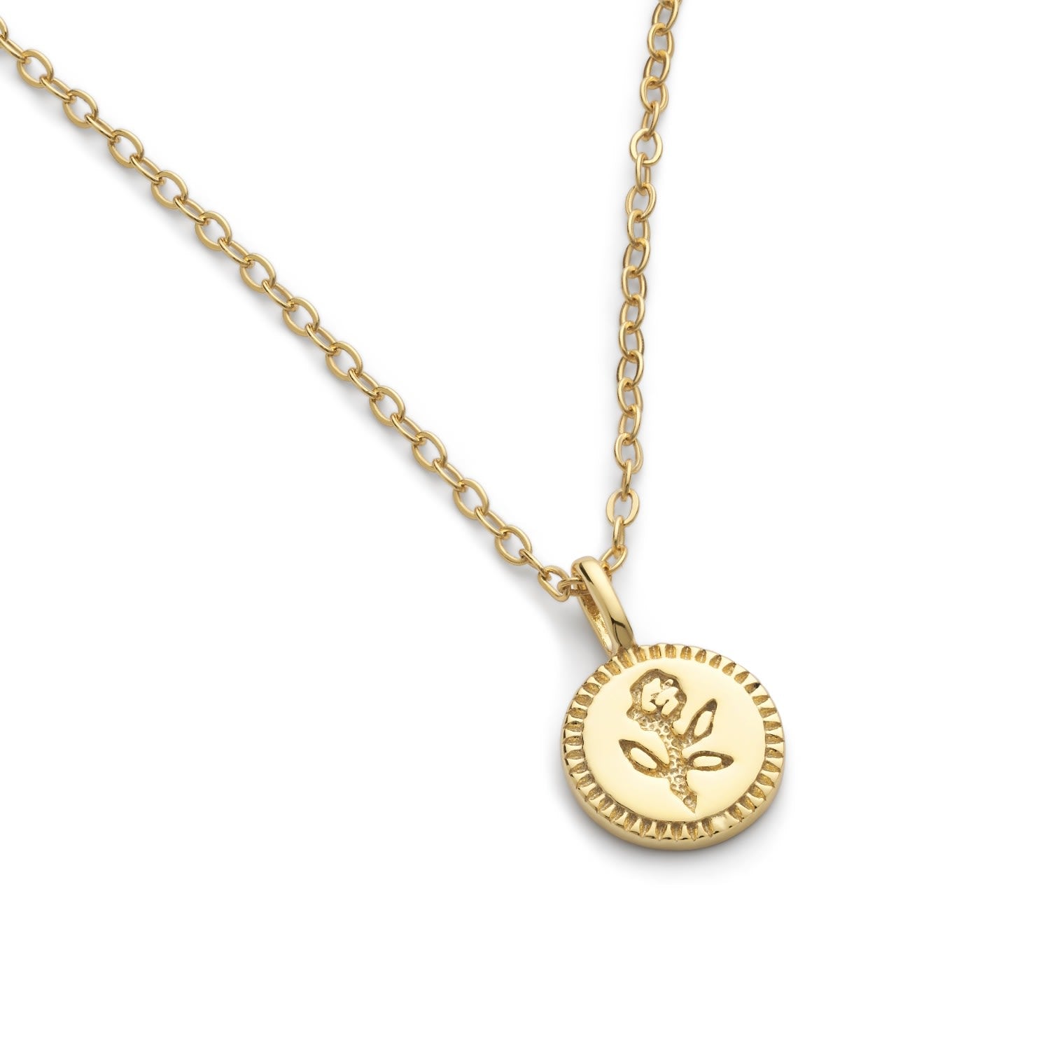 Dainty Gold Rose Flower Necklace