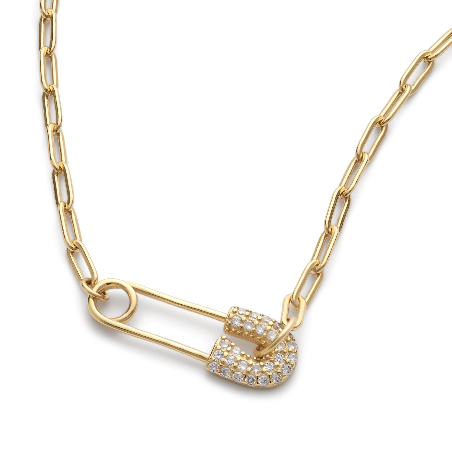 Dainty Gold Safety Pin Choker