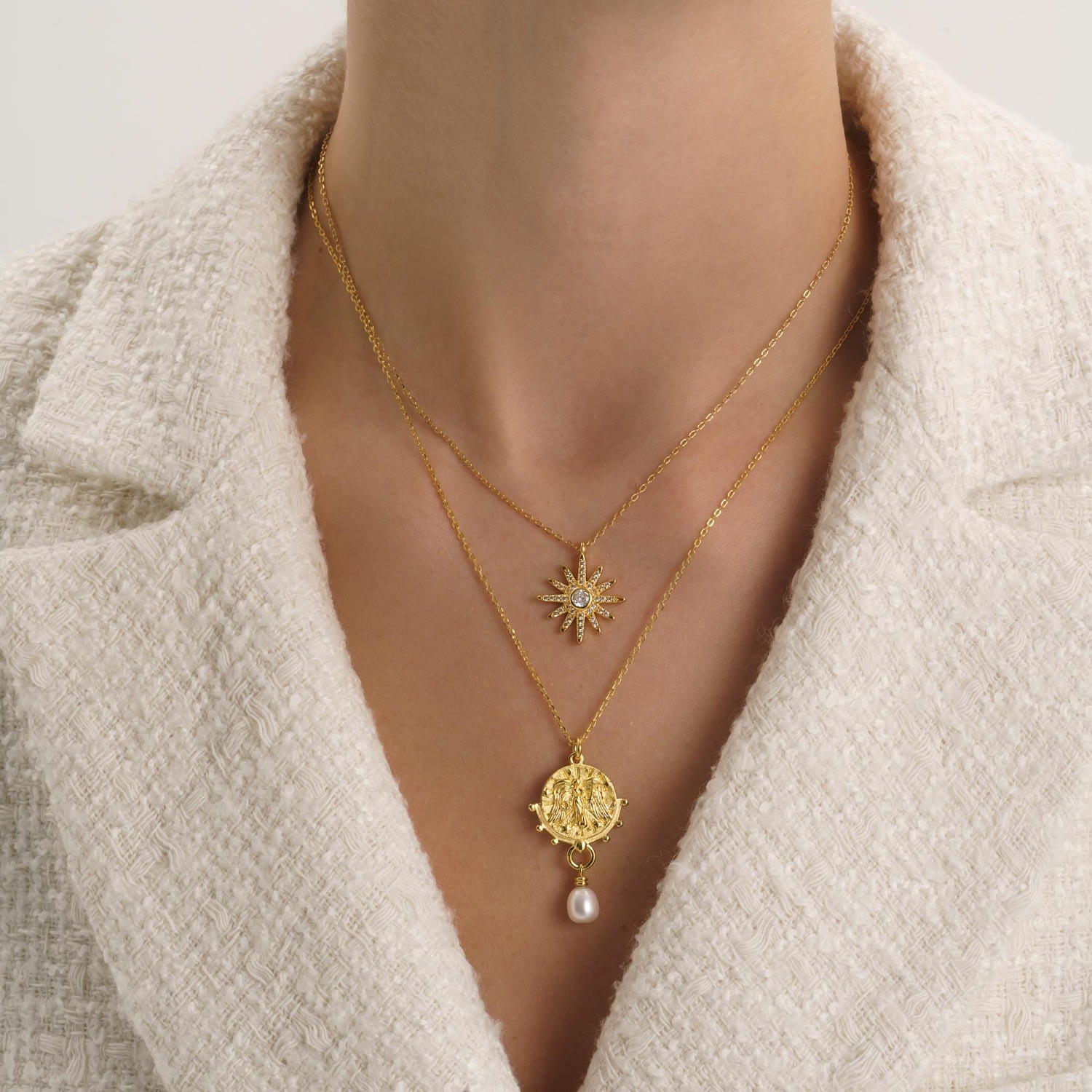 Dainty Gold Star Sun Necklace