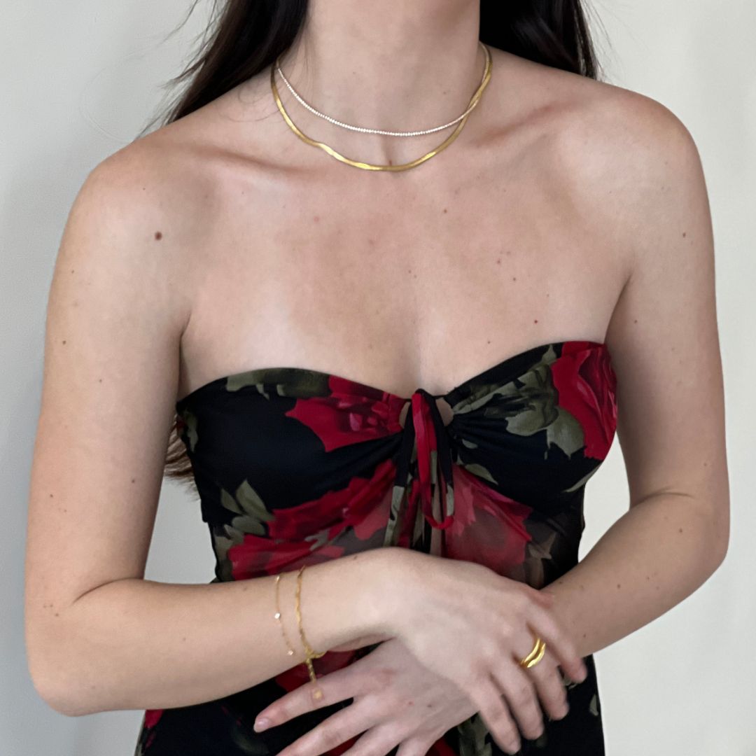 Slim Gold Tennis Choker Necklace