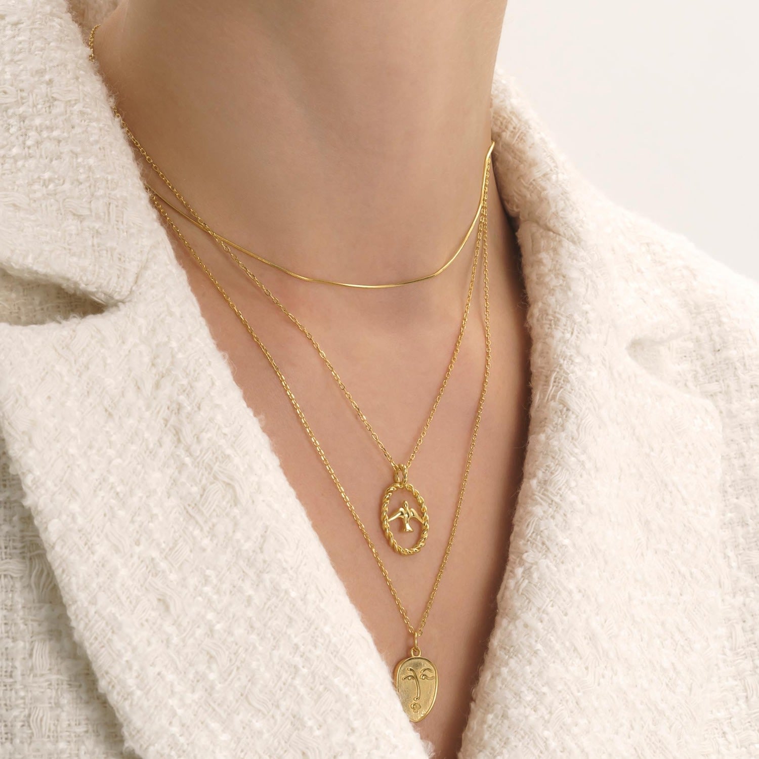 Gold Herringbone Necklace