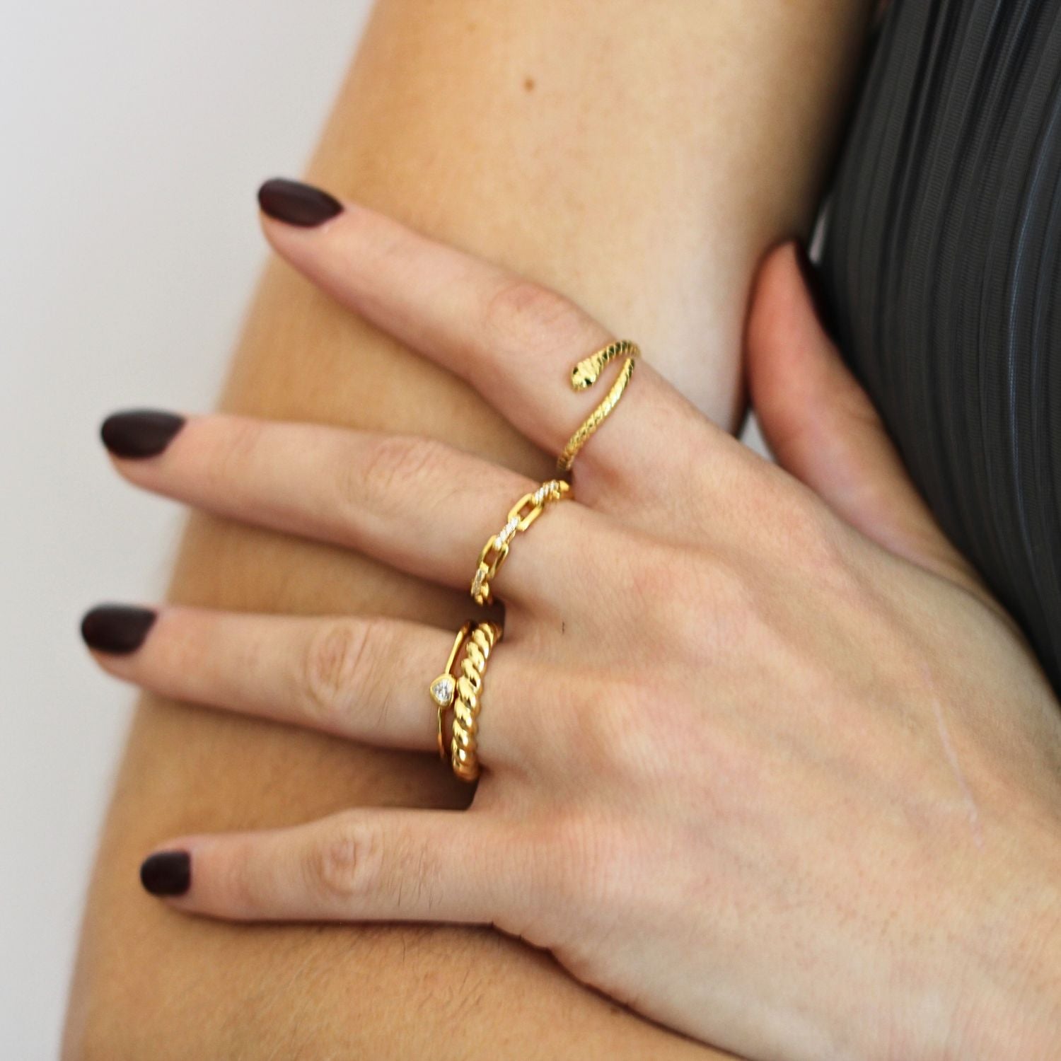 Gold Snake Wrap Ring