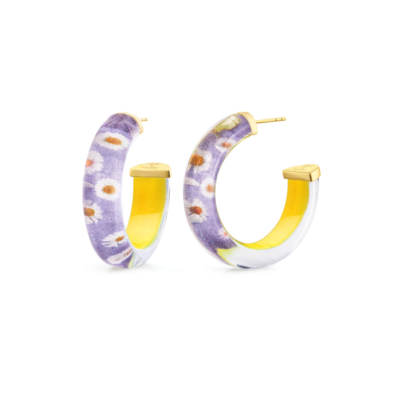 Daisy Dukes Flower Lucite Hoops