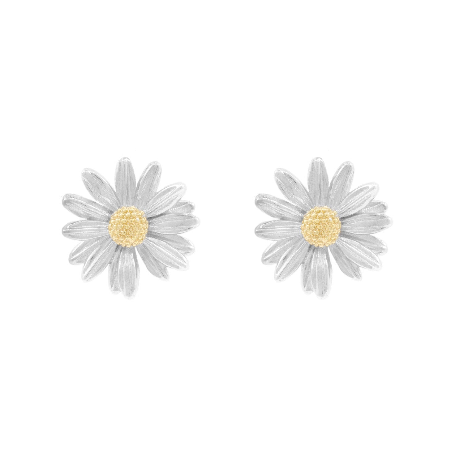 Daisy Earrings – Silver & Gold