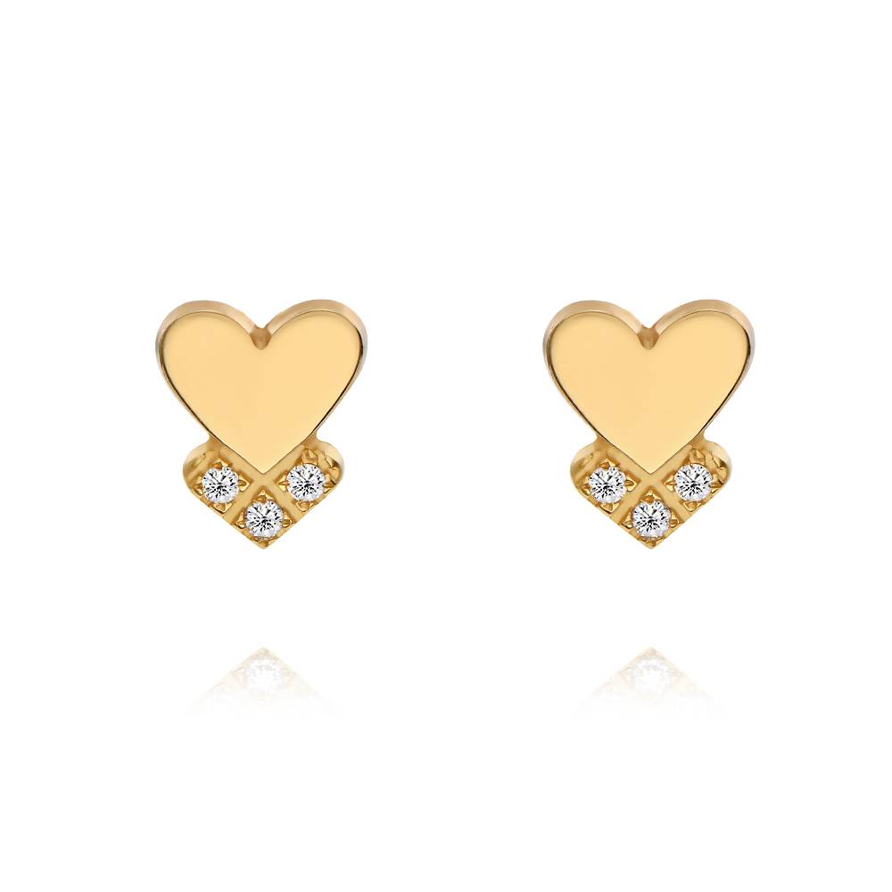 Dakota Heart Earrings with Diamonds in 18K Gold Vermeil