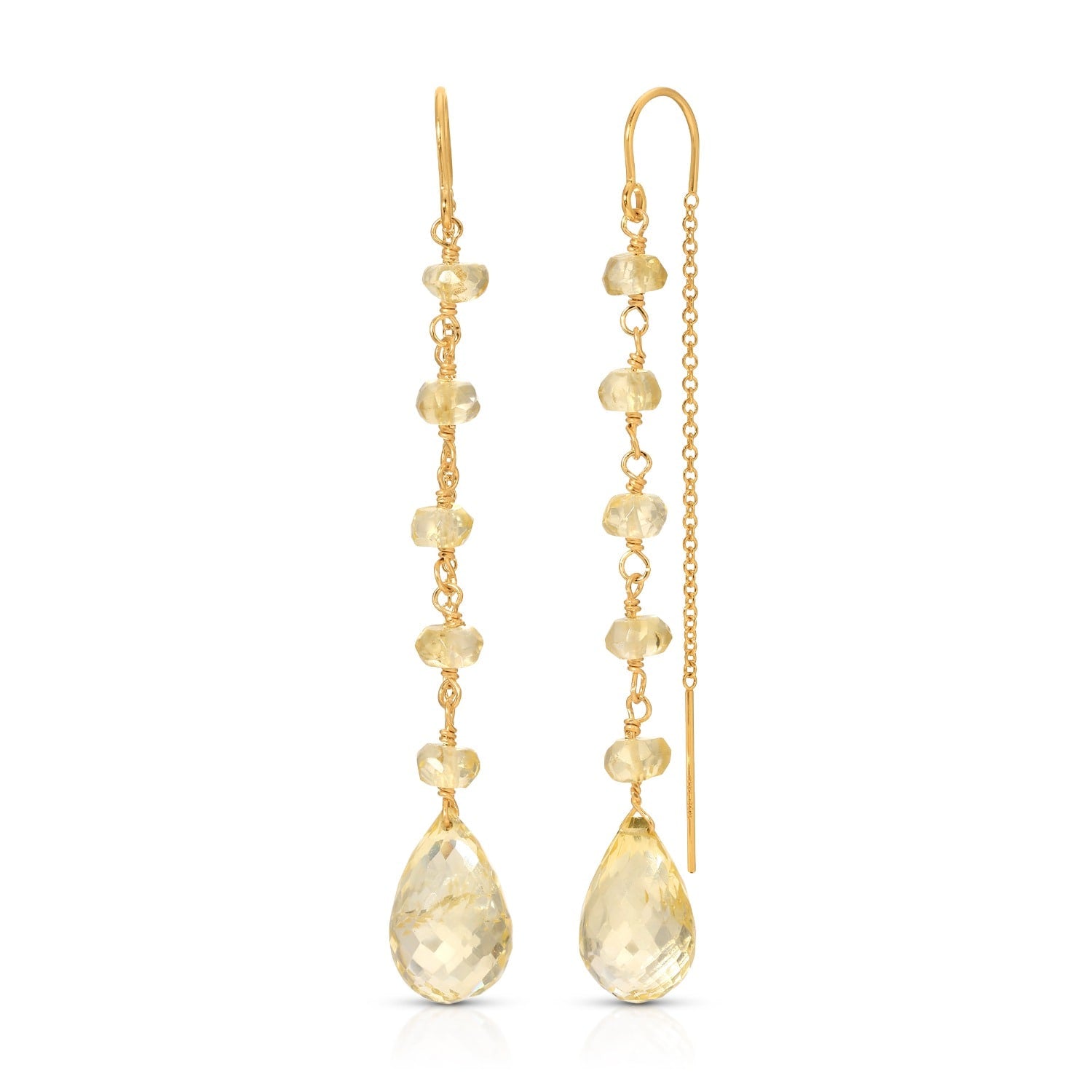 Dance For You Threader Earrings - Goldfilled - Citrine