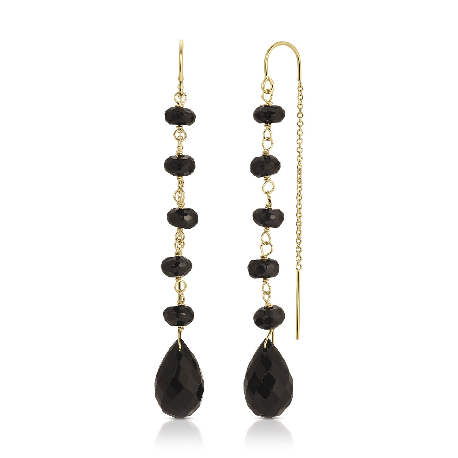 Dance For You Threader Earrings - Goldfilled - Black Spinel