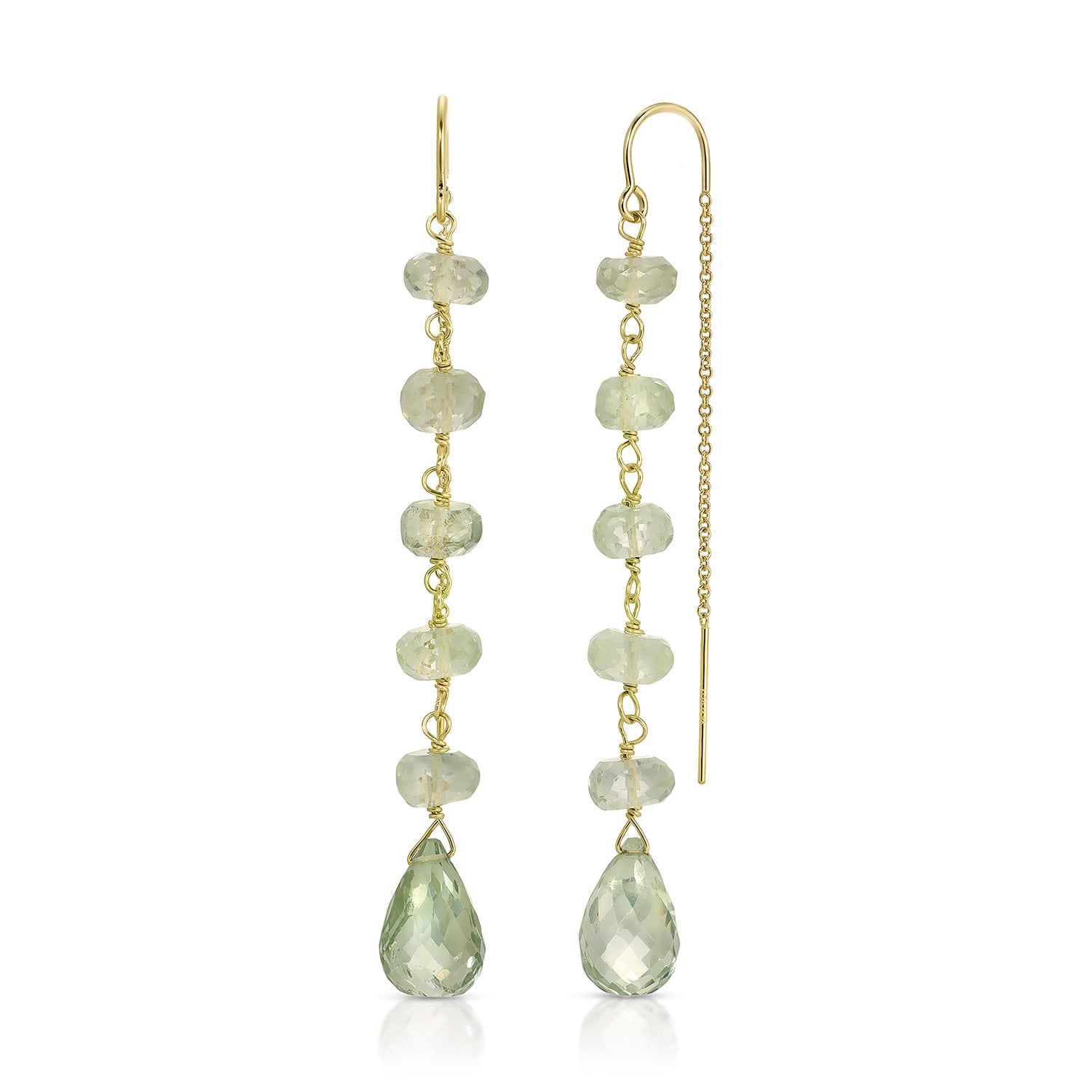 Dance For You Threader Earrings - Goldfilled - Green Amethyst