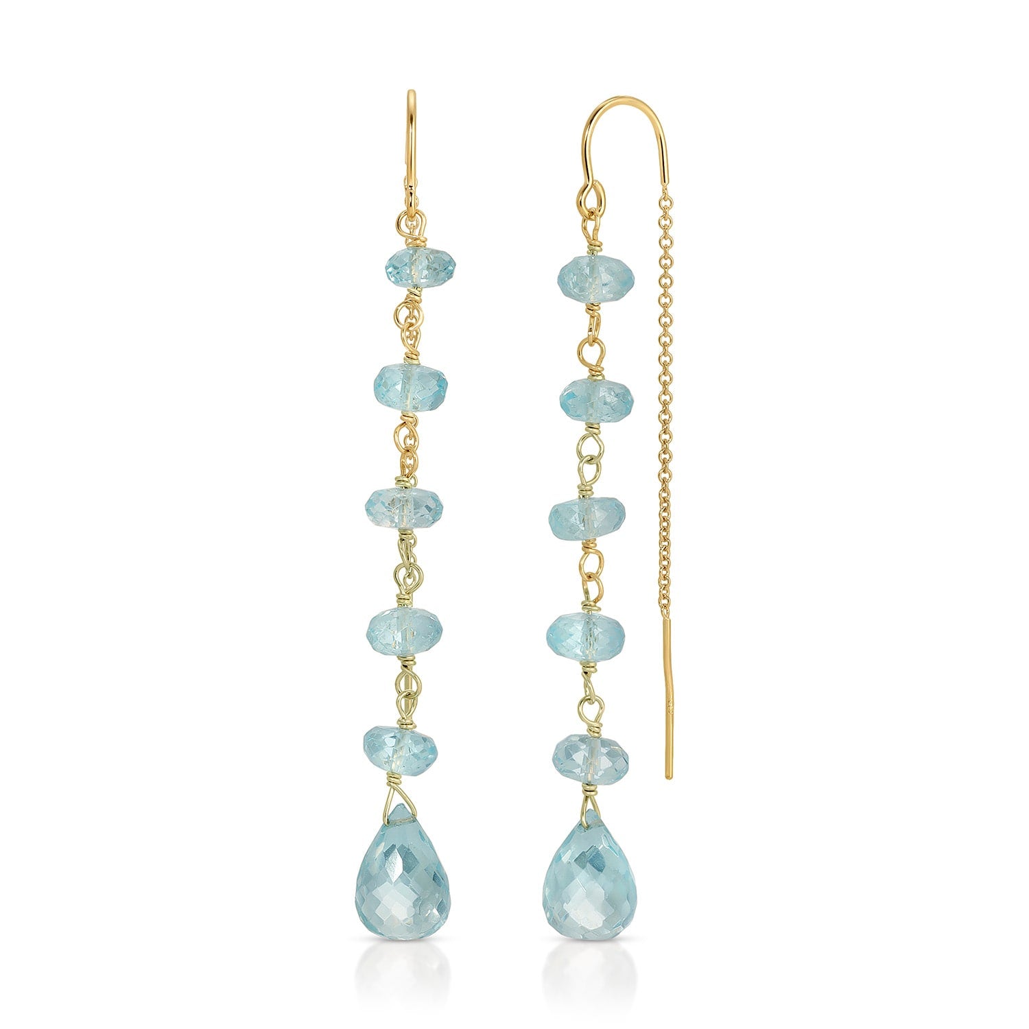 Dance For You Threader Earrings - Goldfilled - Sky Blue Topaz