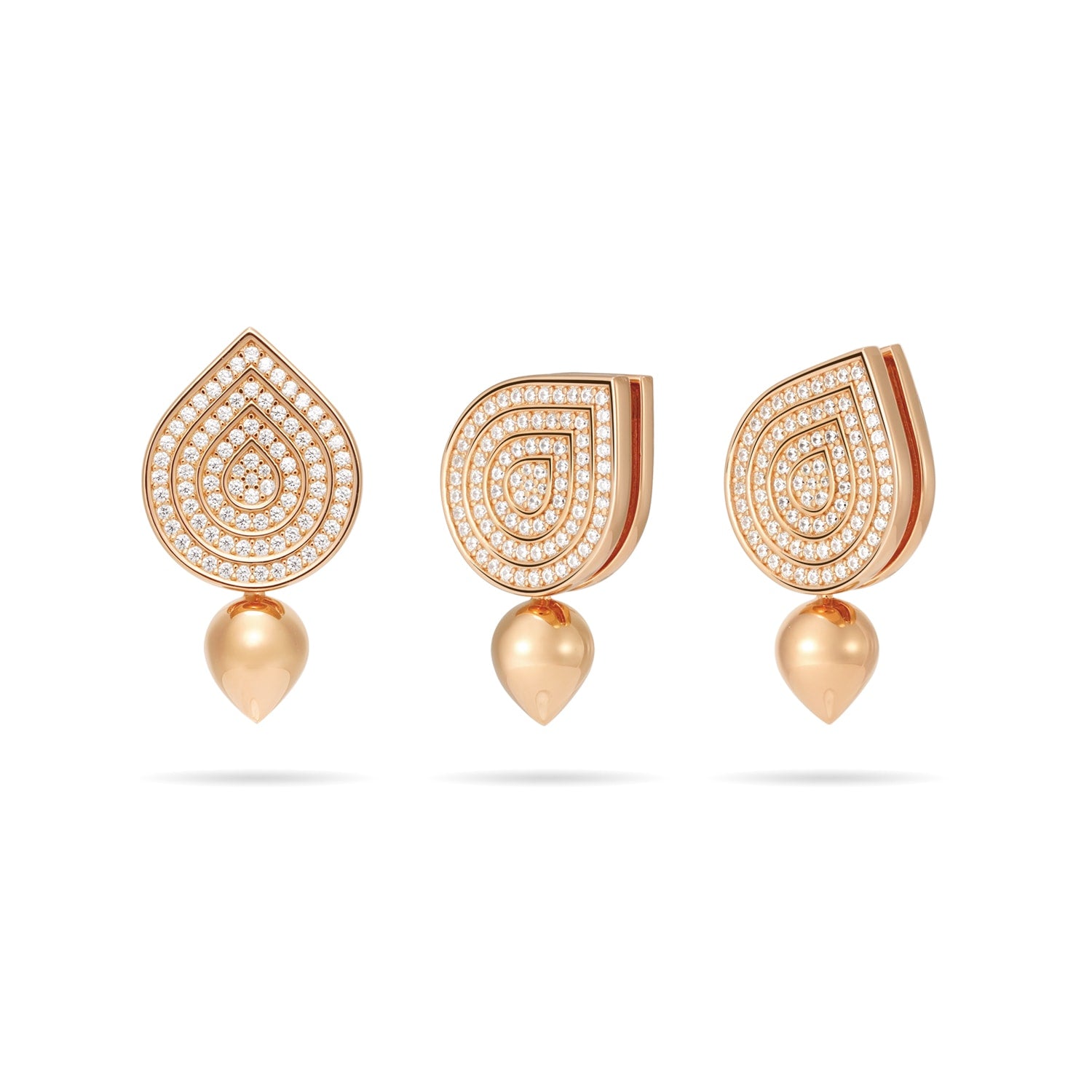 Dancing Waterdrop Earrings - Rose Gold