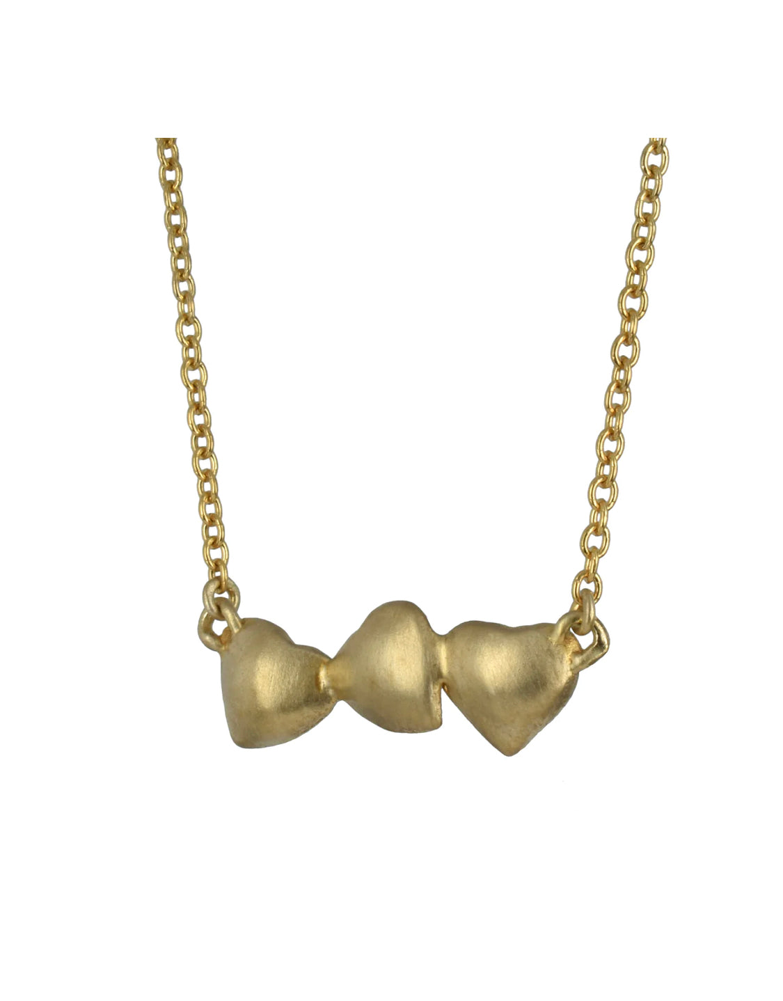 silver gold plated dancing hearts on a chain necklace