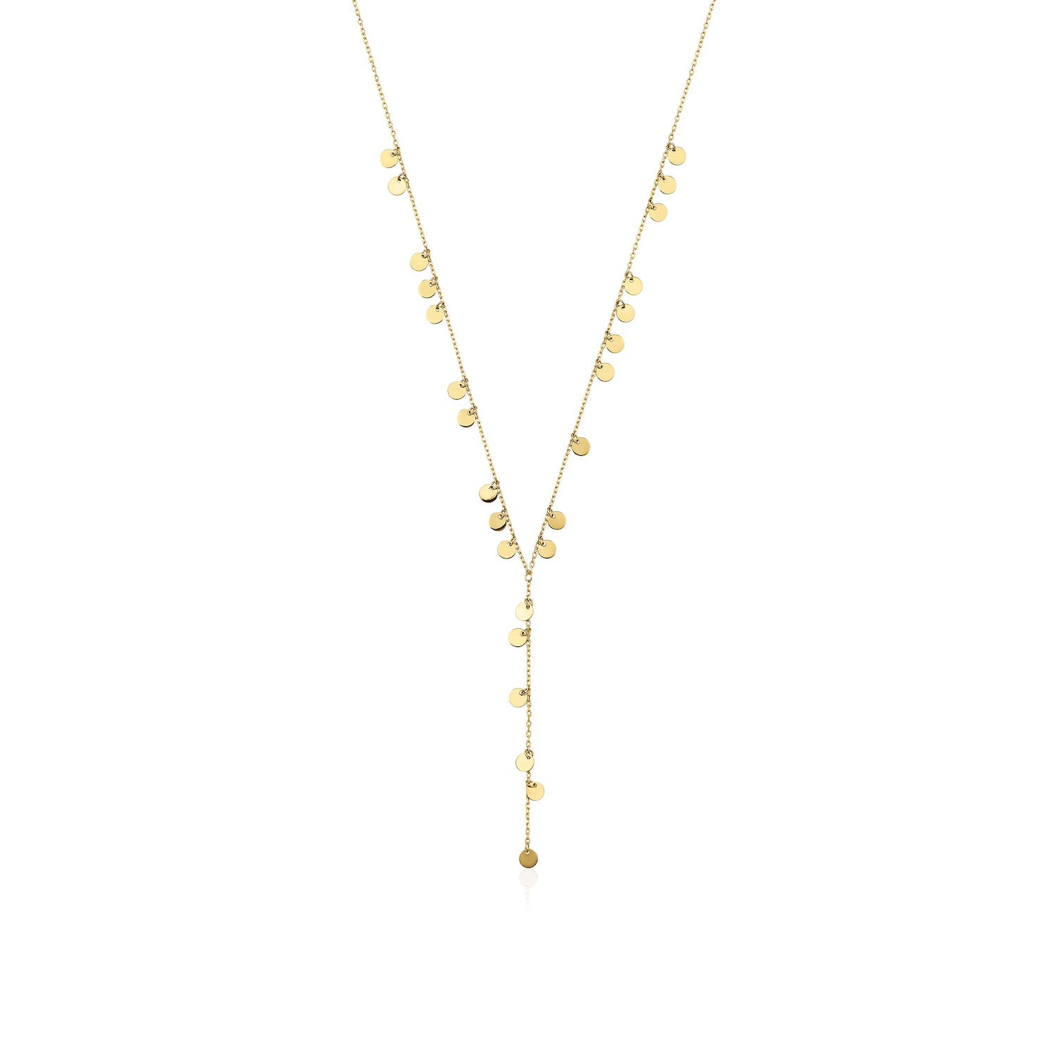 Dangle Disc Lariat Necklace