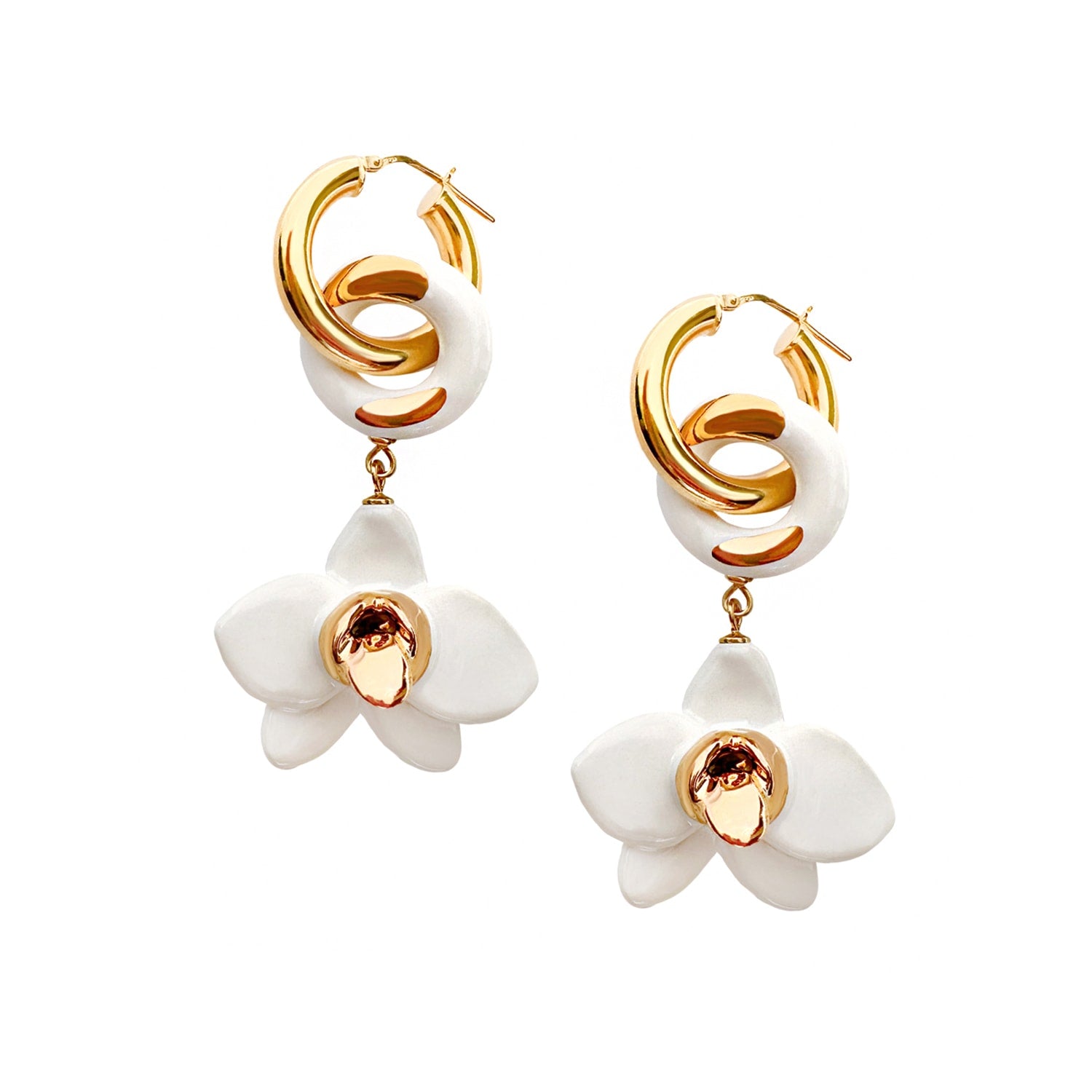 Dangle Orchid Earrings