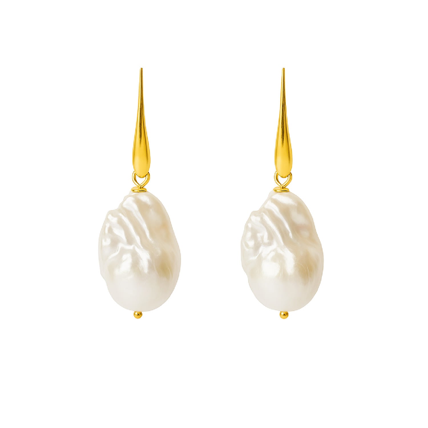Dangling Earrings With Natural Baroque Pearls And Drop In Sterling Silver Or Gold-Plated