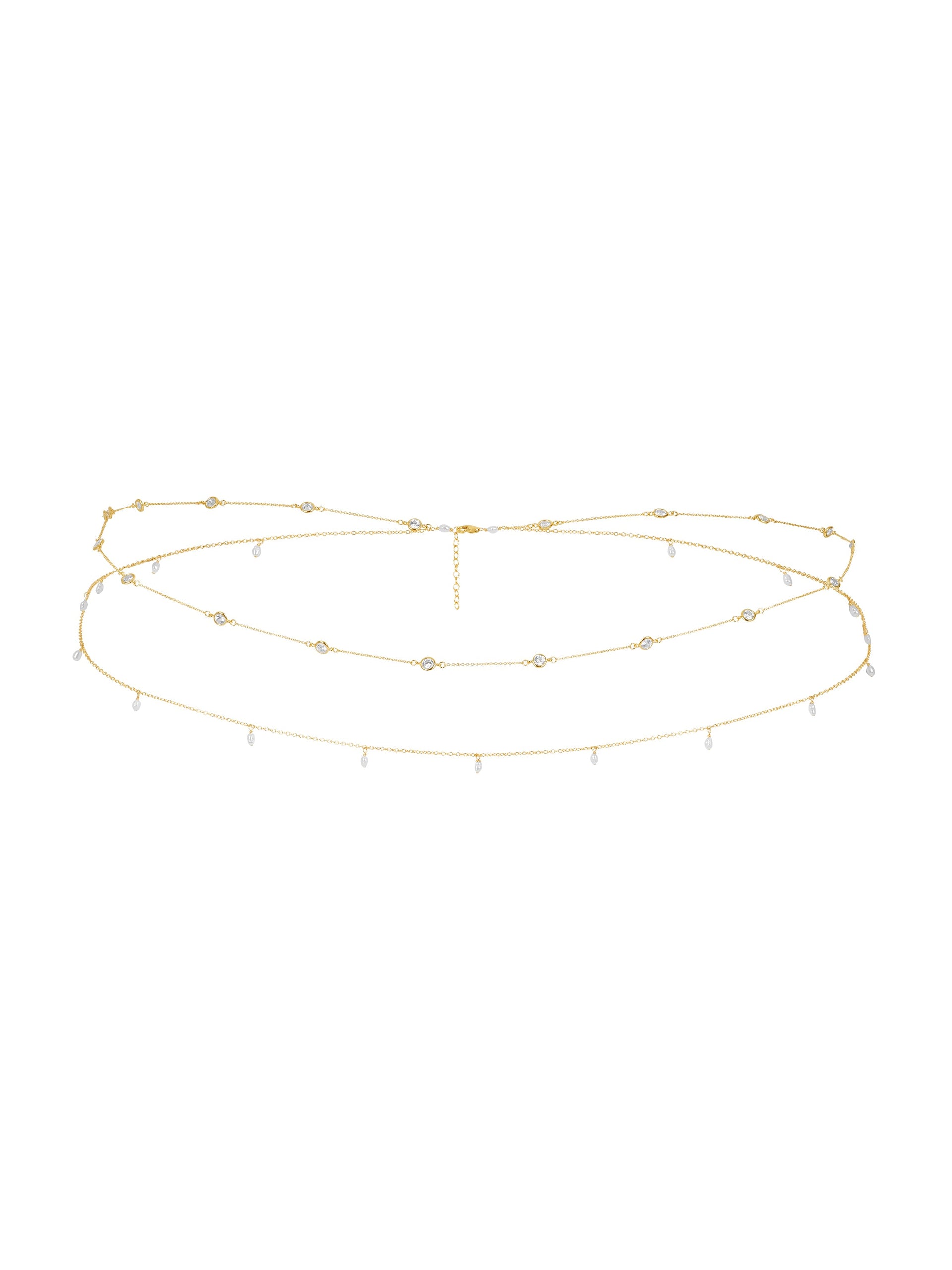 Dari Pearl & Cz Shaker Gold Multiwear Belly Chain