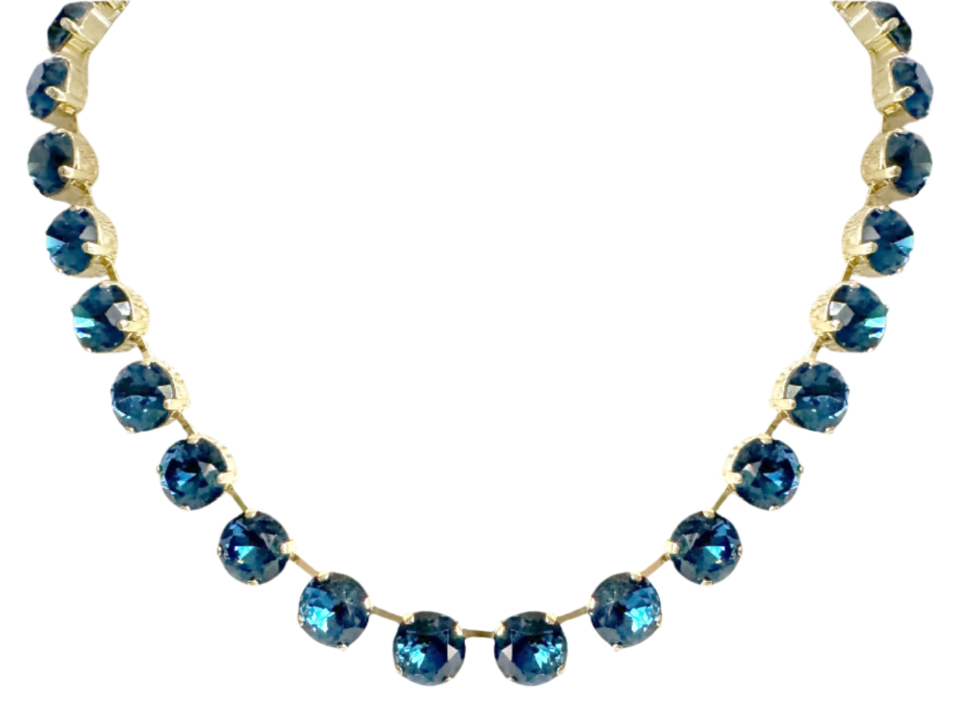 Adjustable Dark Blue Crystal Riviera Necklace