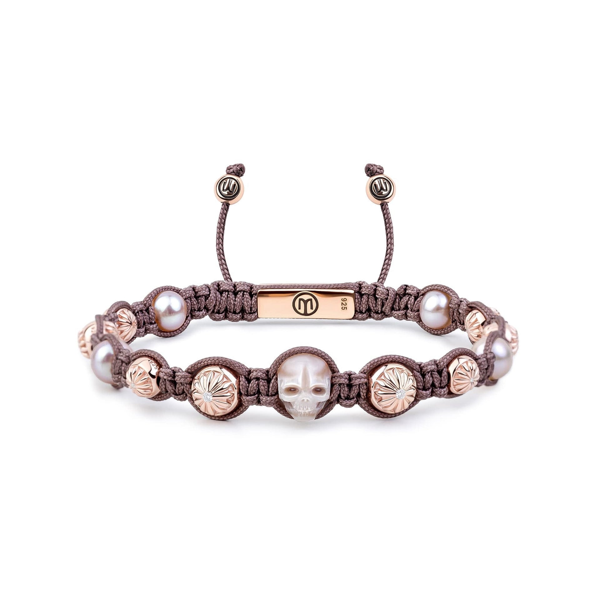 Dark Mauve Macrame Bracelet In Rose Gold The Ember Samsara