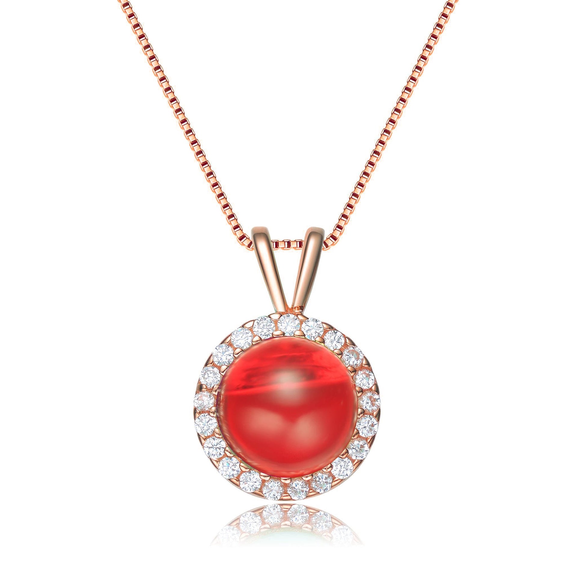 Dark Pink Rose Plated Pendant