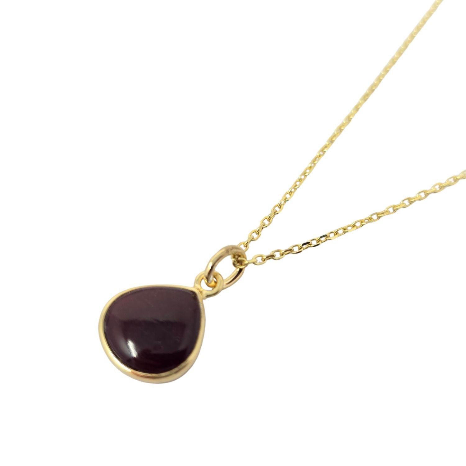Dark Ruby Gemstone Gold Vermeil Necklace