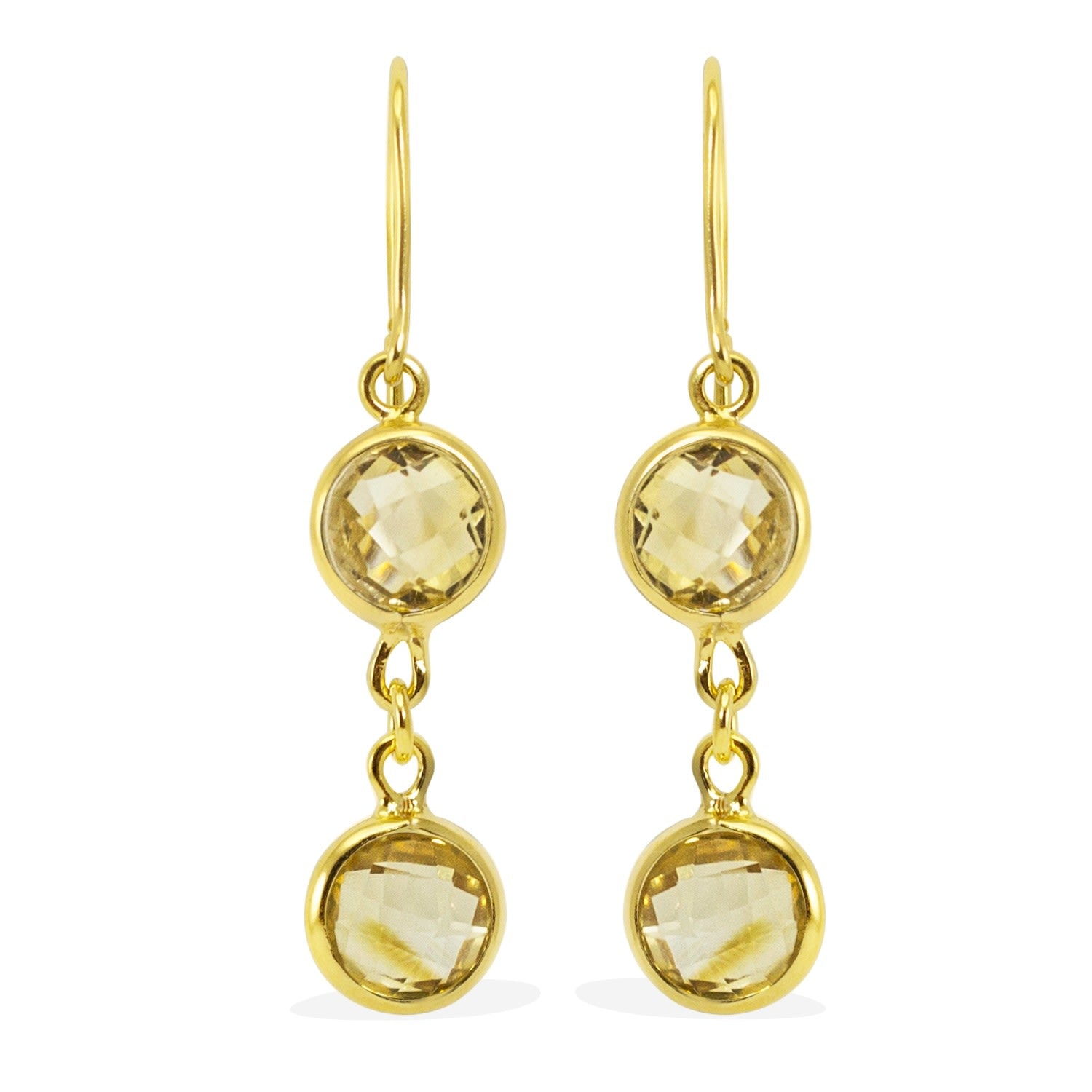 Capri Citrine Gold Earrings