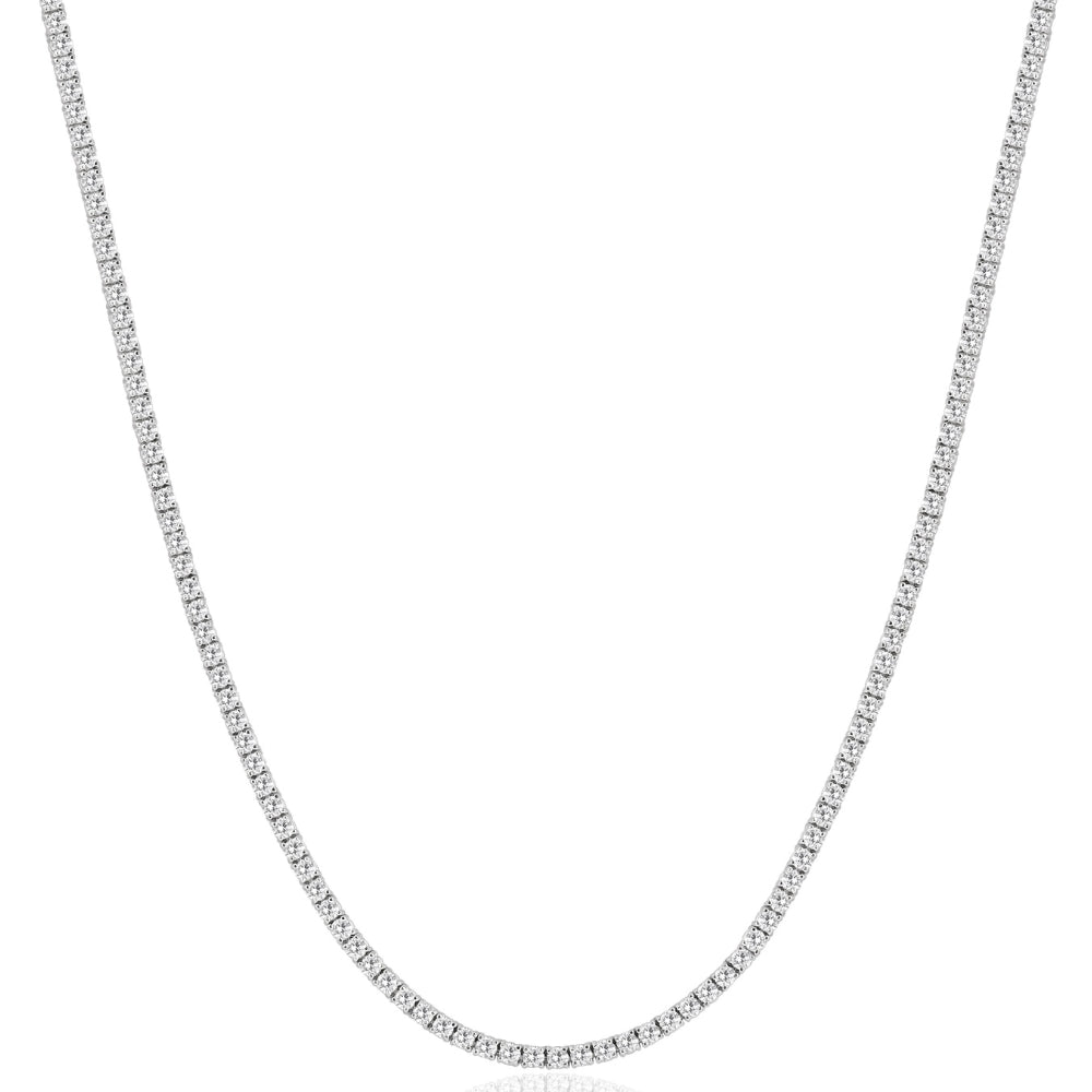8 ct TW Diamond Tennis Necklace 4-Prong 14k White Gold 16' Lab Grown