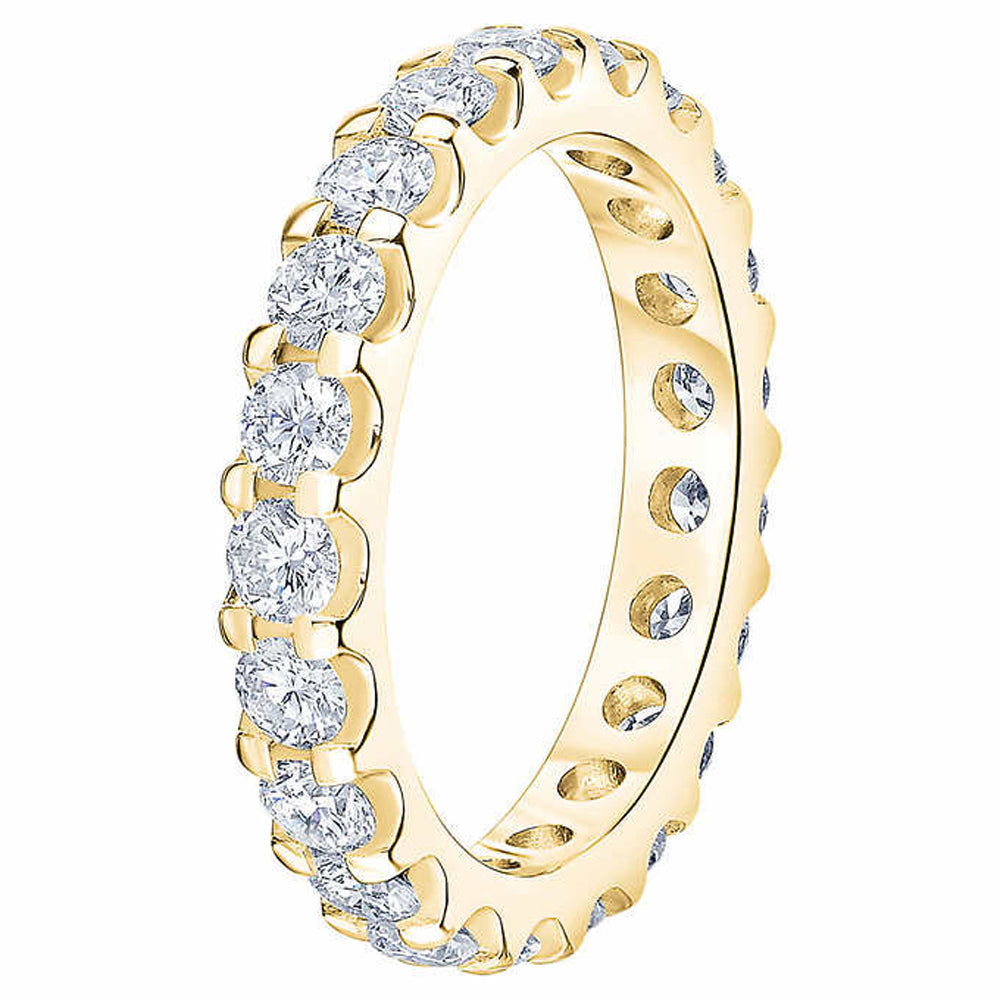 2 Ct Lab Grown Diamond Eternity Ring Womens Wedding Band 14k Yellow Gold