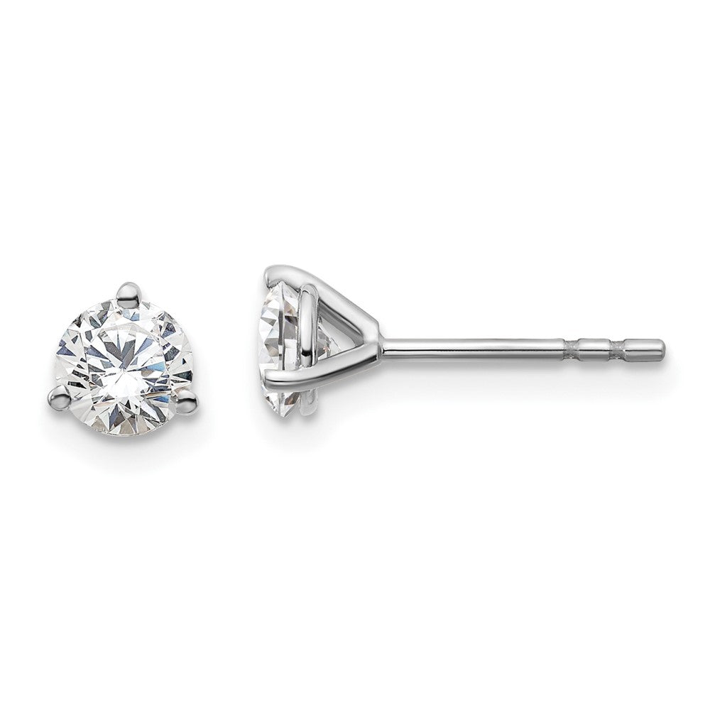 14k White Gold 3/4 CT Round Lab Grown Diamond Stud Earrings VS Clarity D-E Color