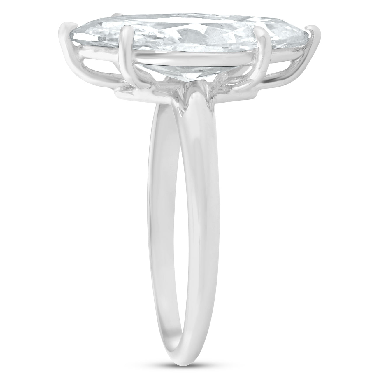 Certified 3Ct Marquise Diamond Solitaire Engagement Ring White Gold Lab Grown