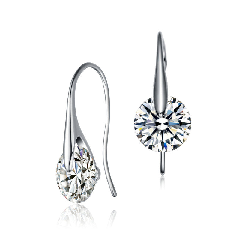 Sterling Silver Cubic Zirconia Hook Earrings