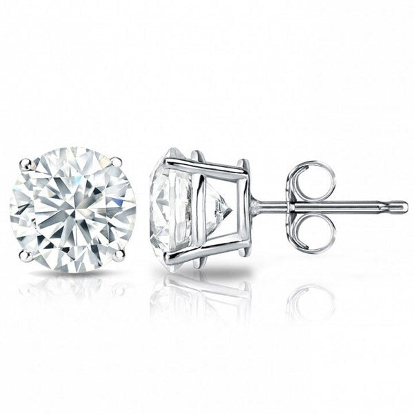 Suzy Levian 14K White Gold Classic Four-prong Diamond Stud Earrings - 0.75 ct