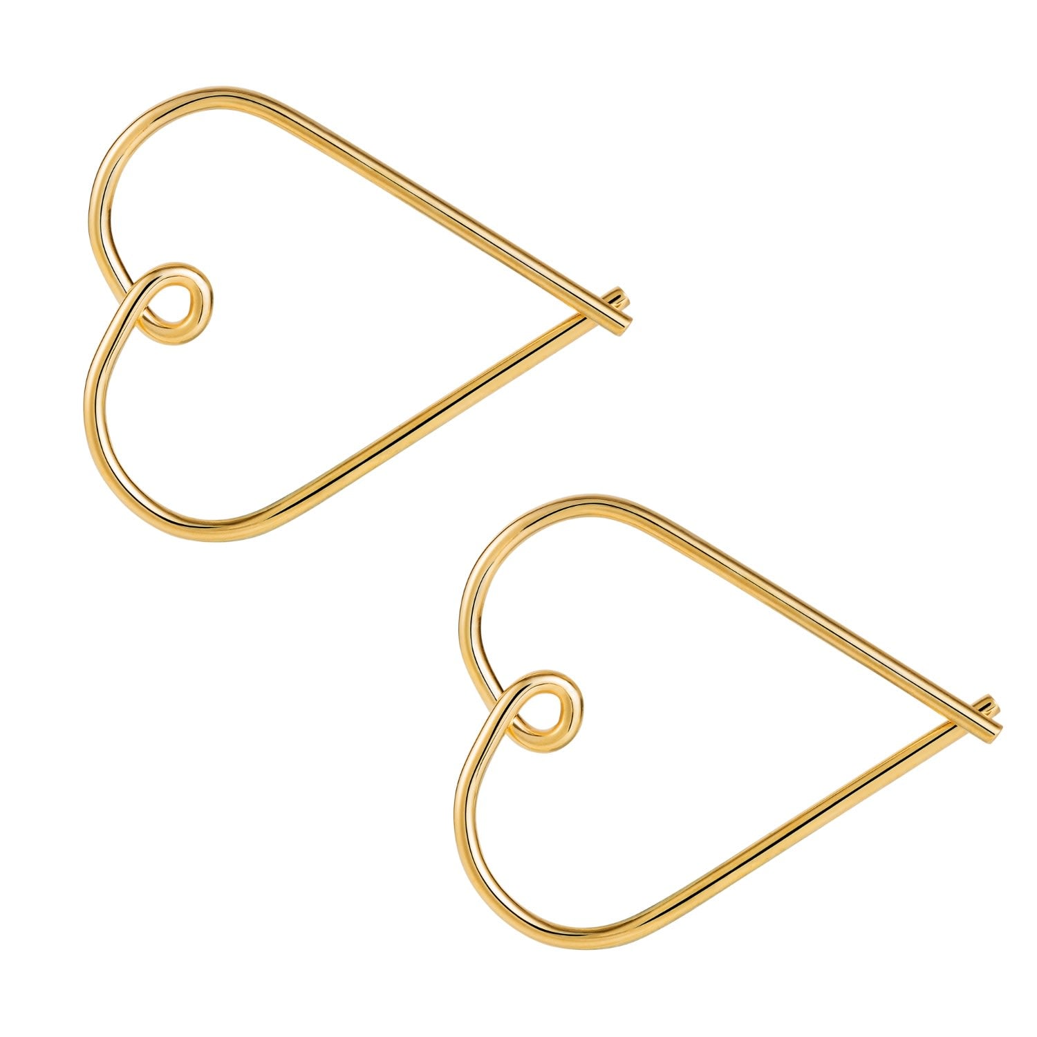Heart Hoop Earrings - Gold