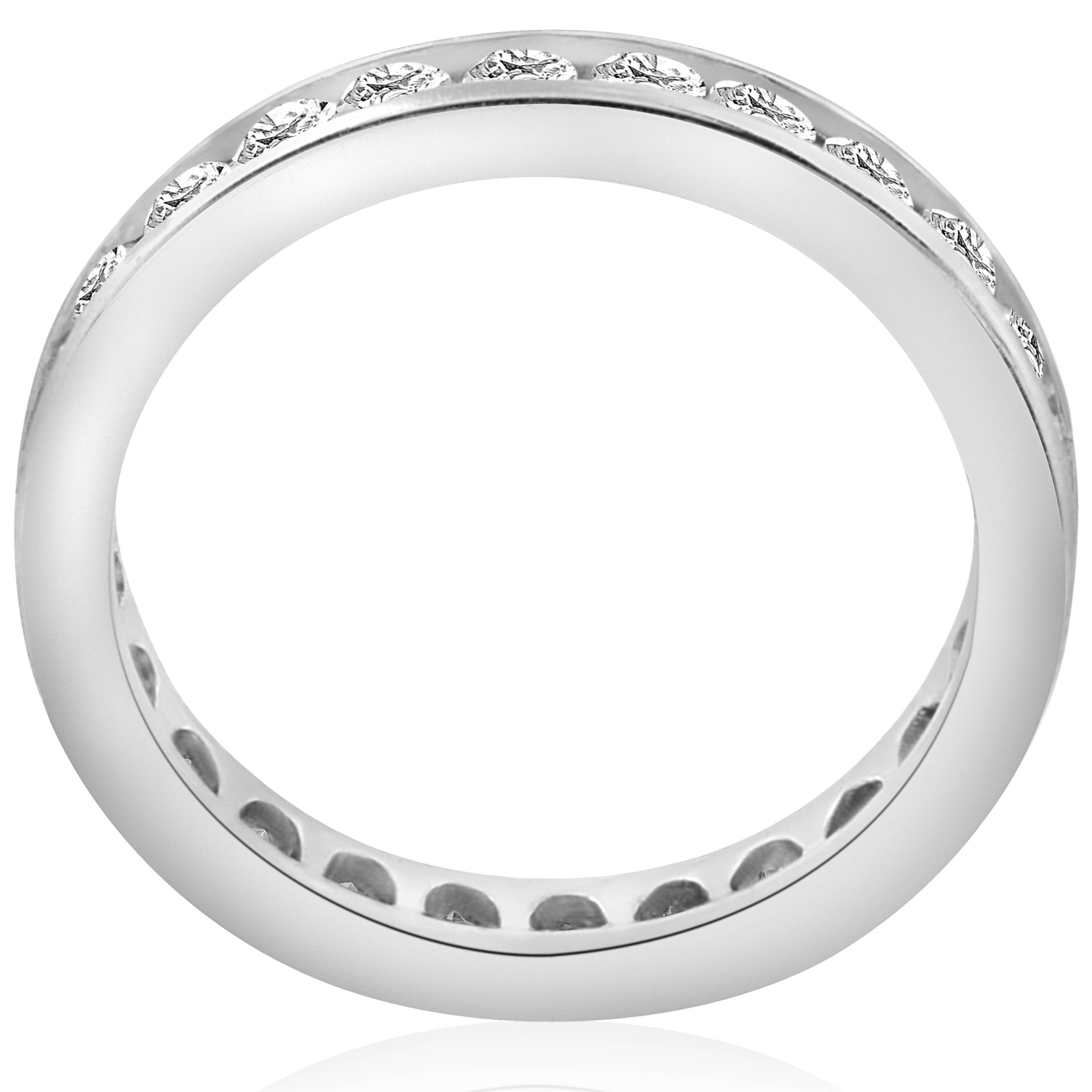 1 1/2 CT Channel Set Diamond Eternity Ring 14K White Gold