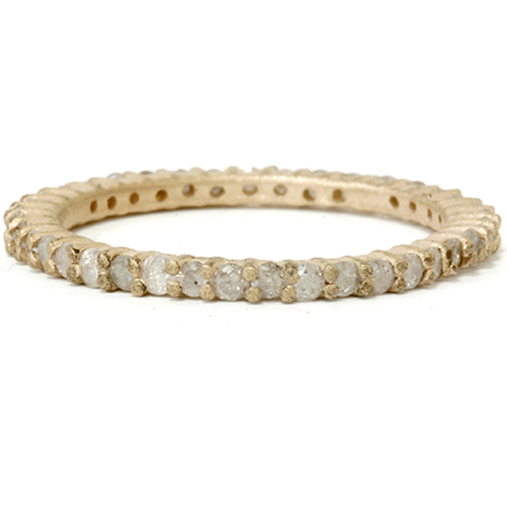 1ct Rough Gray Diamond Eternity Ring 14K Yellow Gold