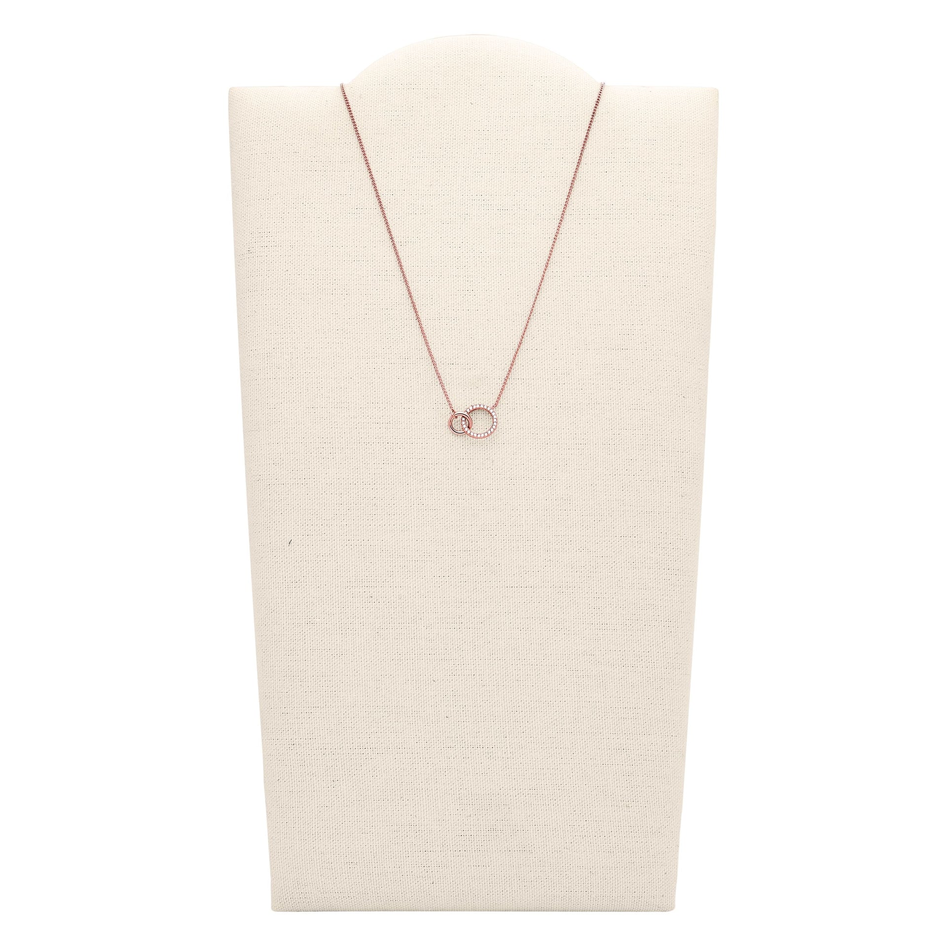 Fossil Women's Rose Gold Stainless Steel Pendant Necklace