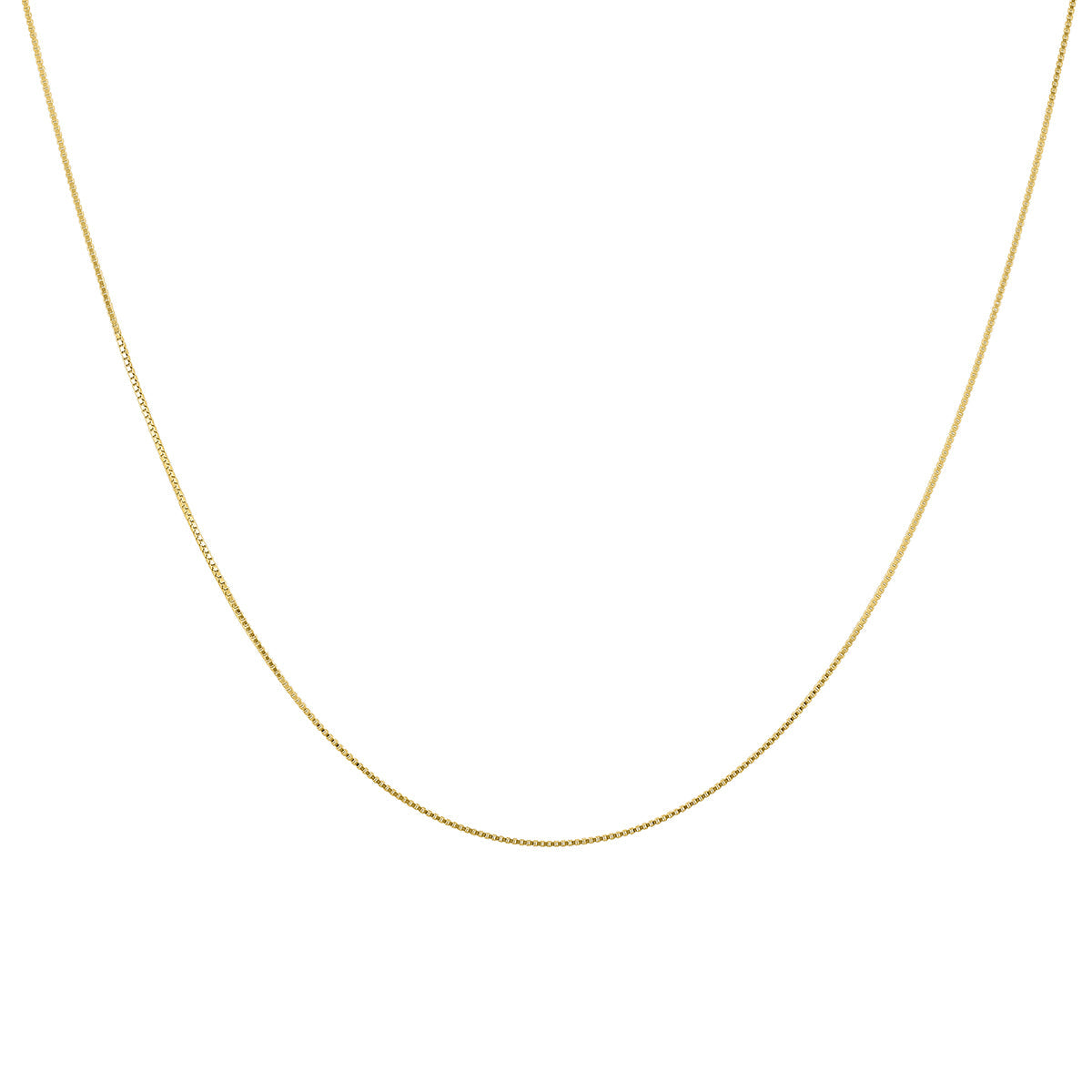 14K Yellow Gold Box Chain With Spring Ring Clasp