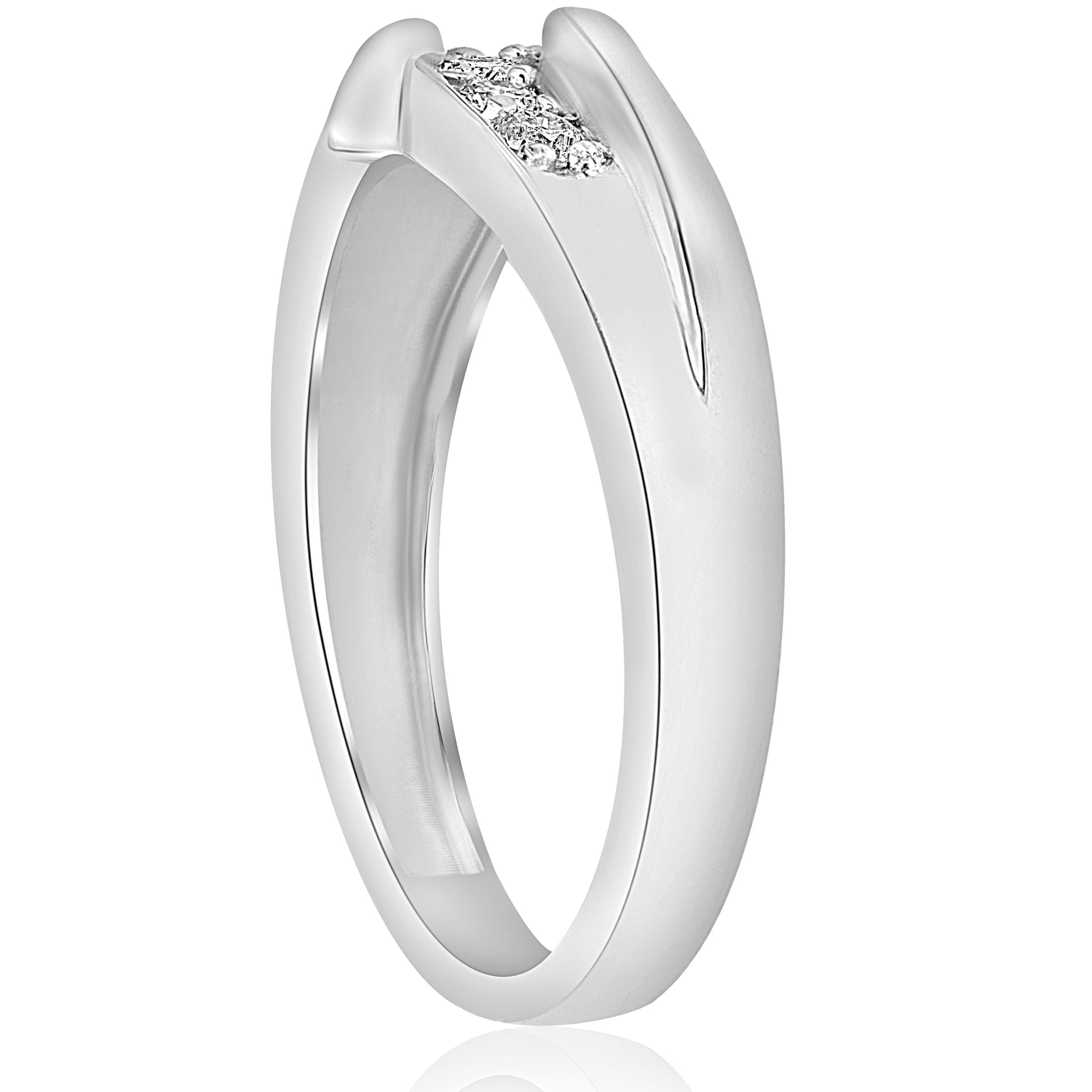 1/2ct Diamond Mens Wedding Ring 10k White Gold