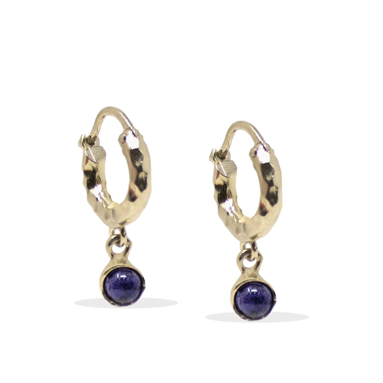Cosmo Gold-Plated Iolite Hoop Earrings