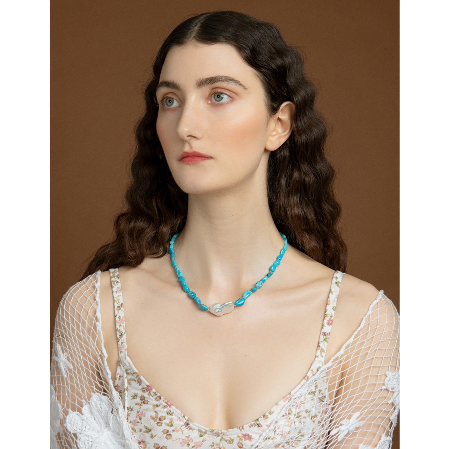 Azzurra Turquoise & Pearl Necklace