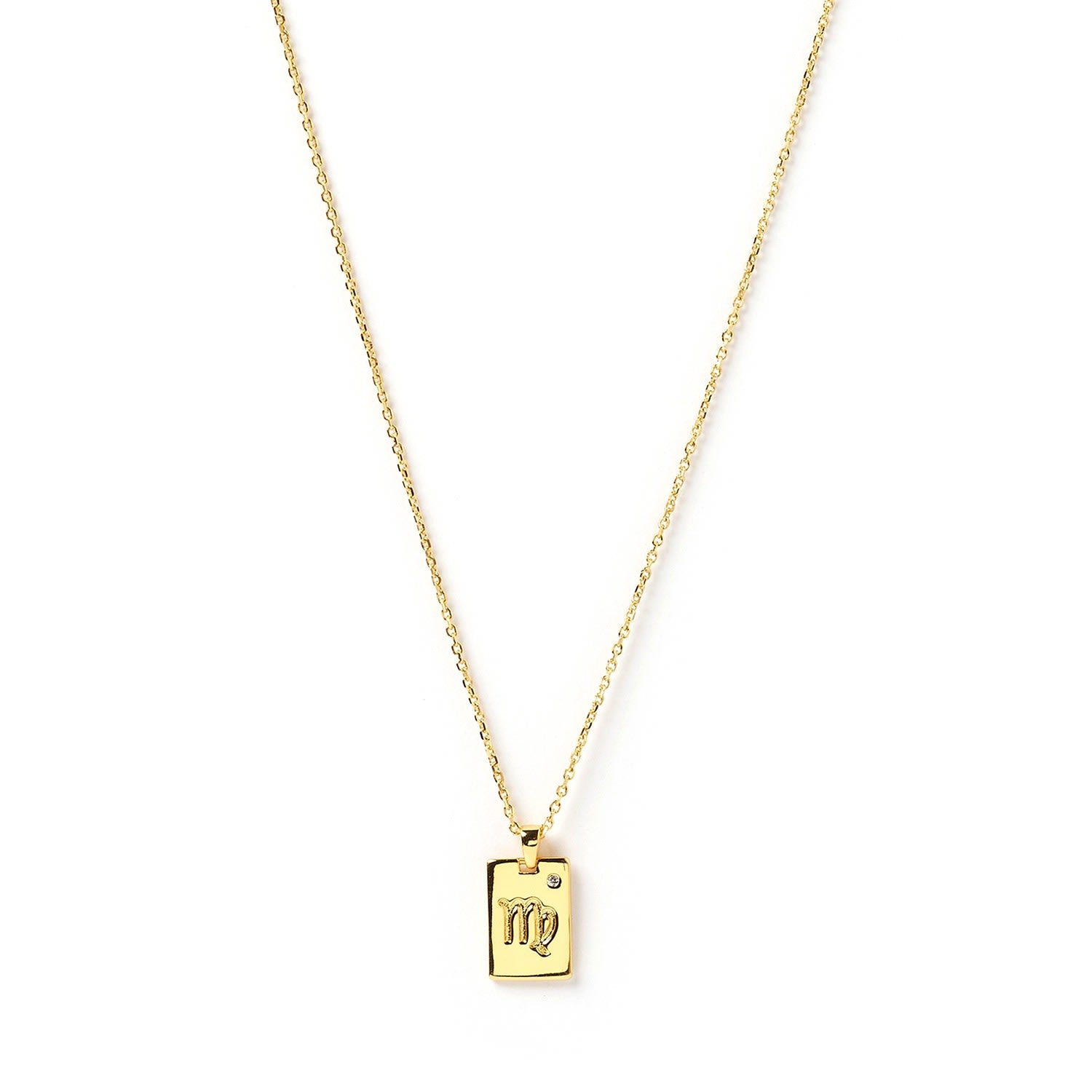 Virgo Zodiac Gold Tag Necklace