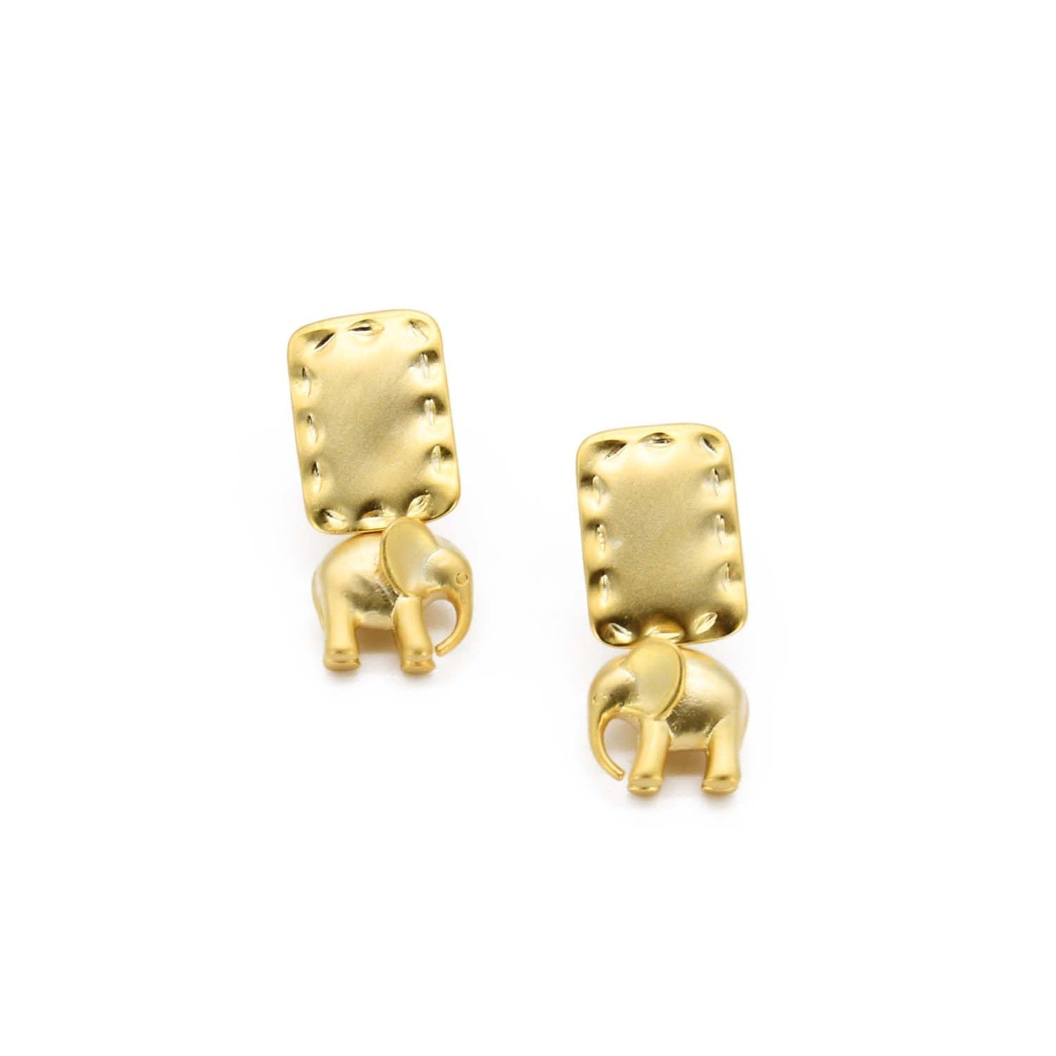14K Gold Plated Elephant Earrings
