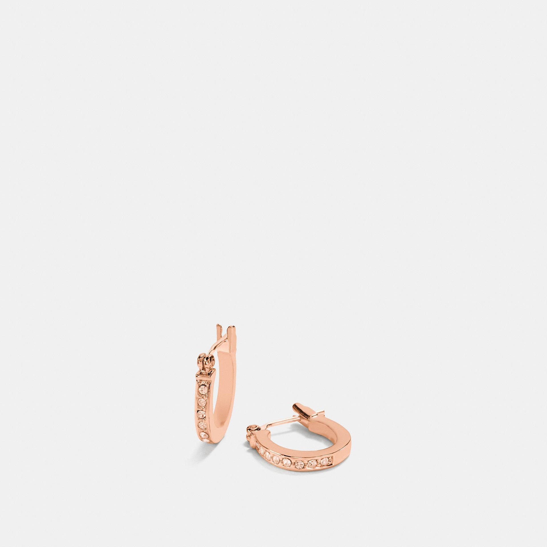 Coach Pave Signature Huggie Earrings