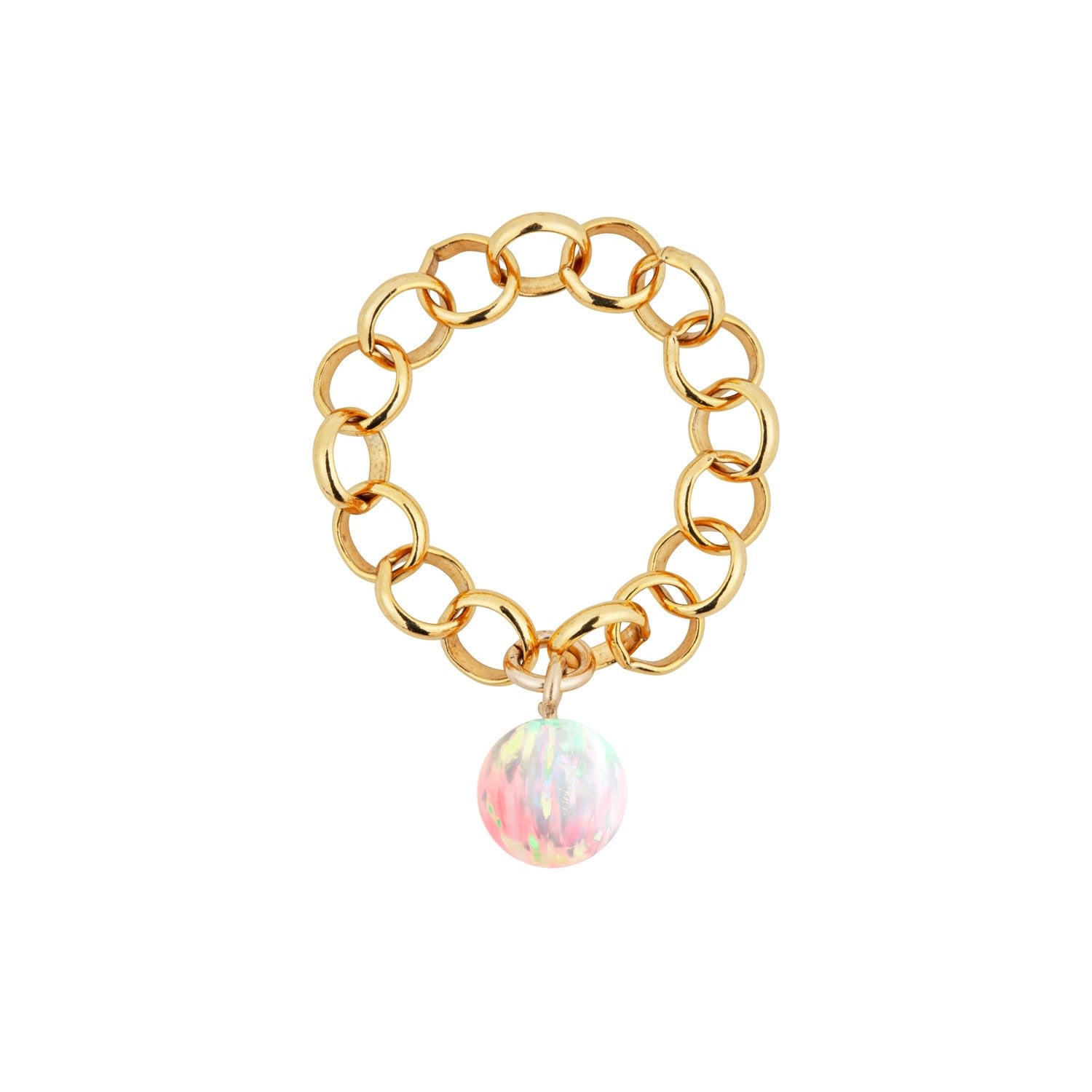 Aelia Sun Opal Chain Ring - Gold